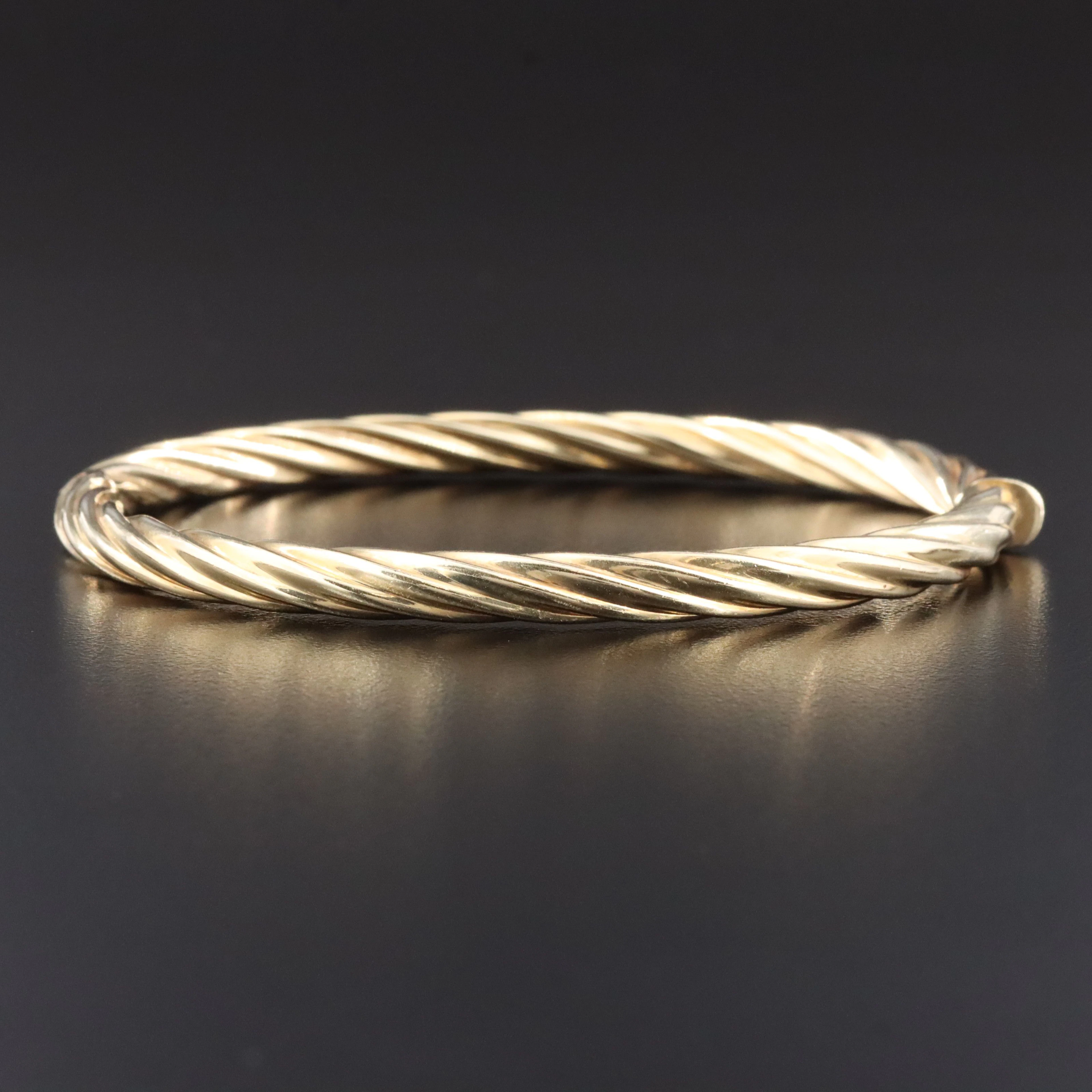 Italian 14K Fluted Bangle
