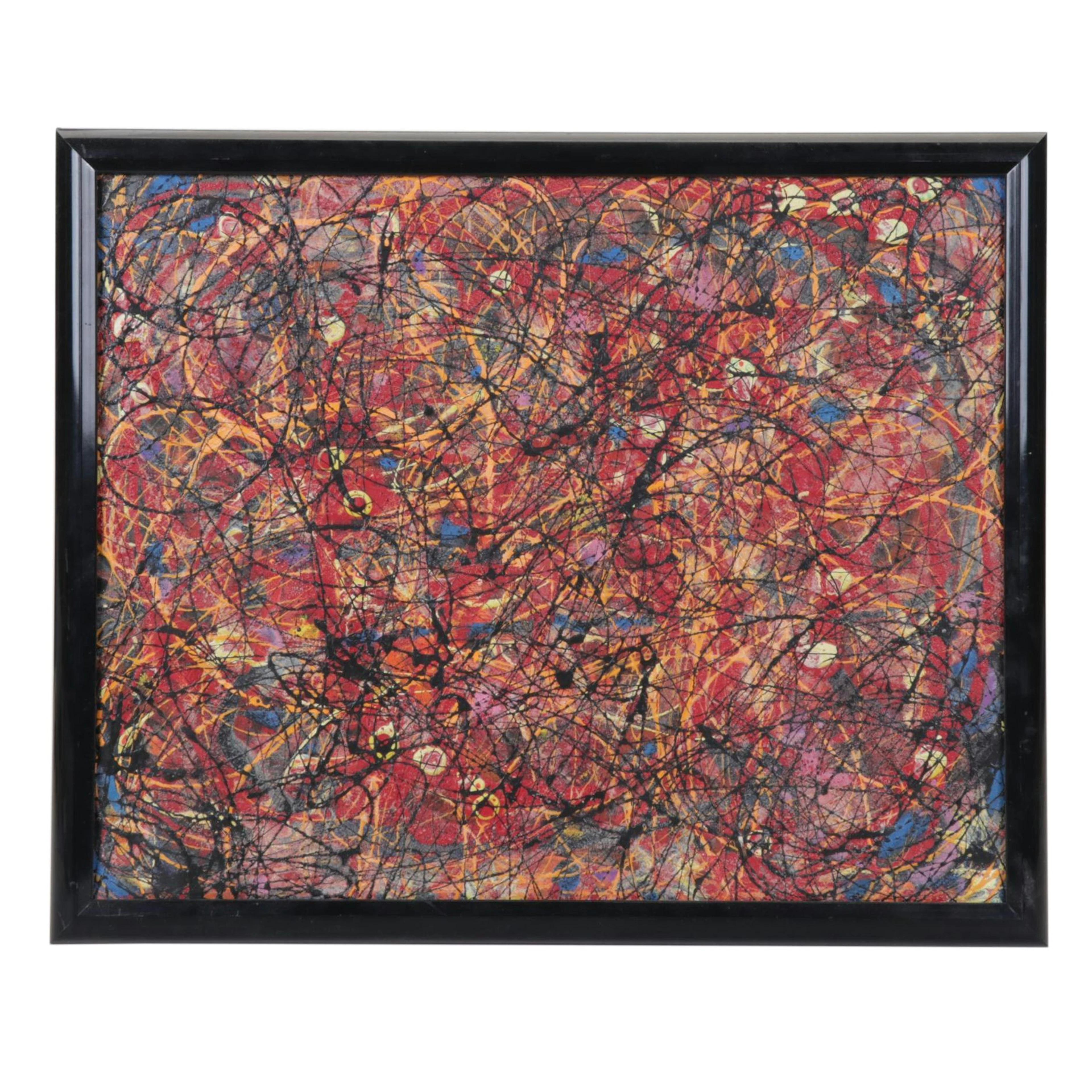 Abstract Expressionist Drip Acrylic Painting in the Style of Jackson Pollock
