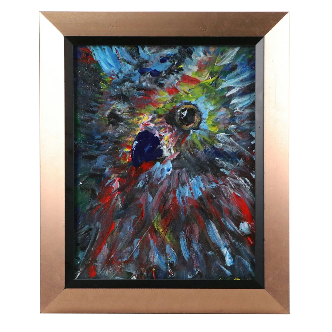 Basil Bakhshi Abstract Acrylic Painting of a Raptor, 2026