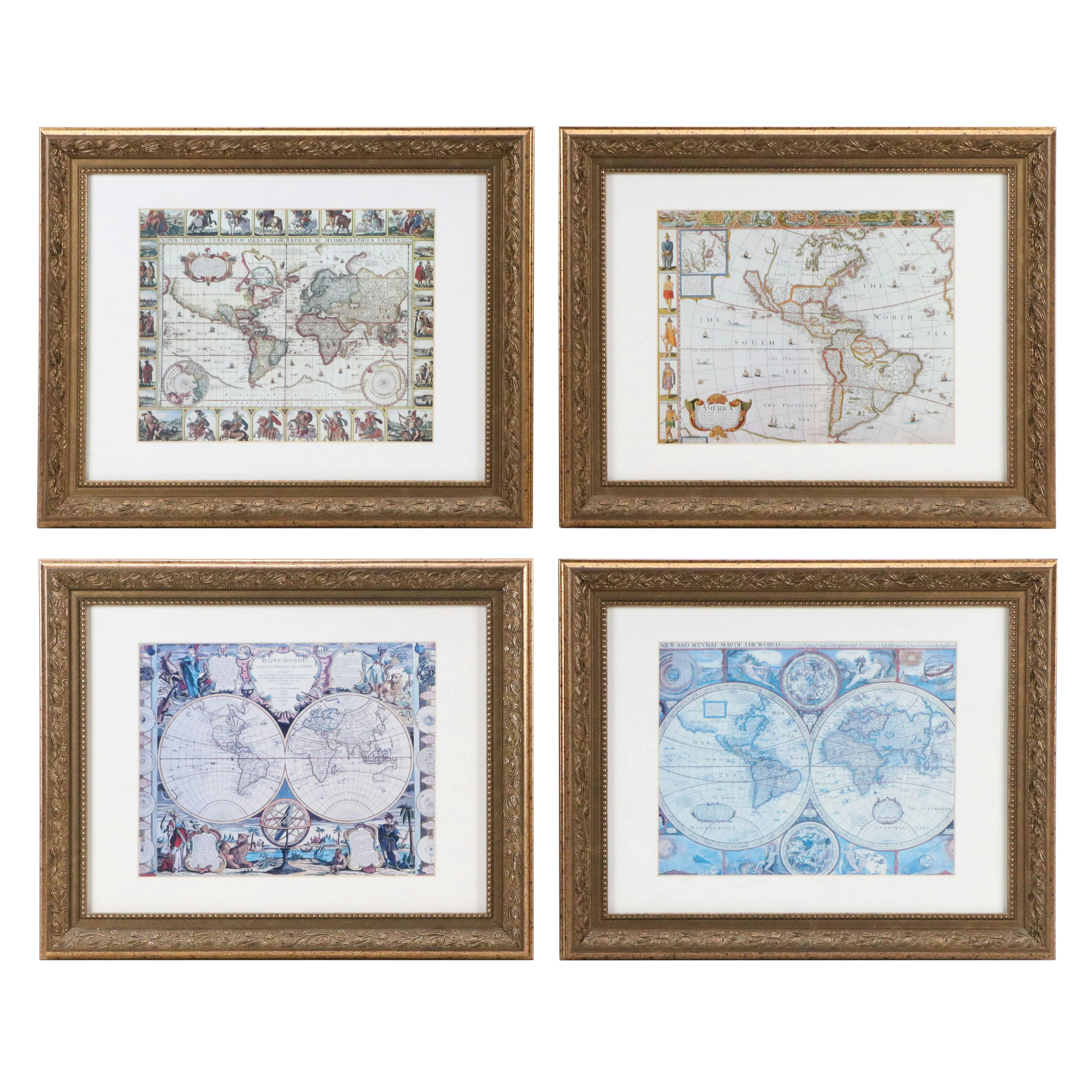 After John Speed and Others Collection of Offset Lithograph Map Prints
