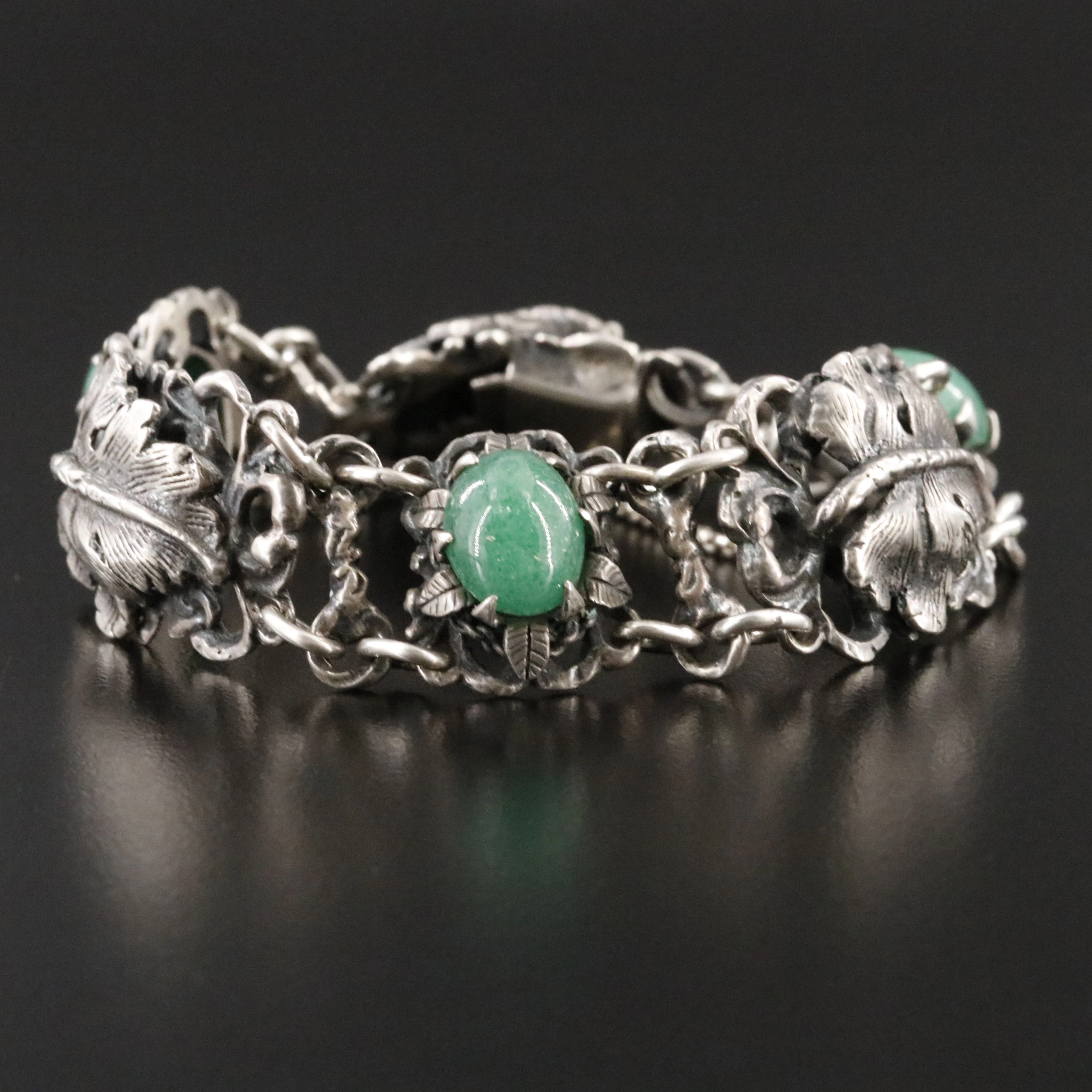 Austrian 800 Silver Aventurine Bracelet