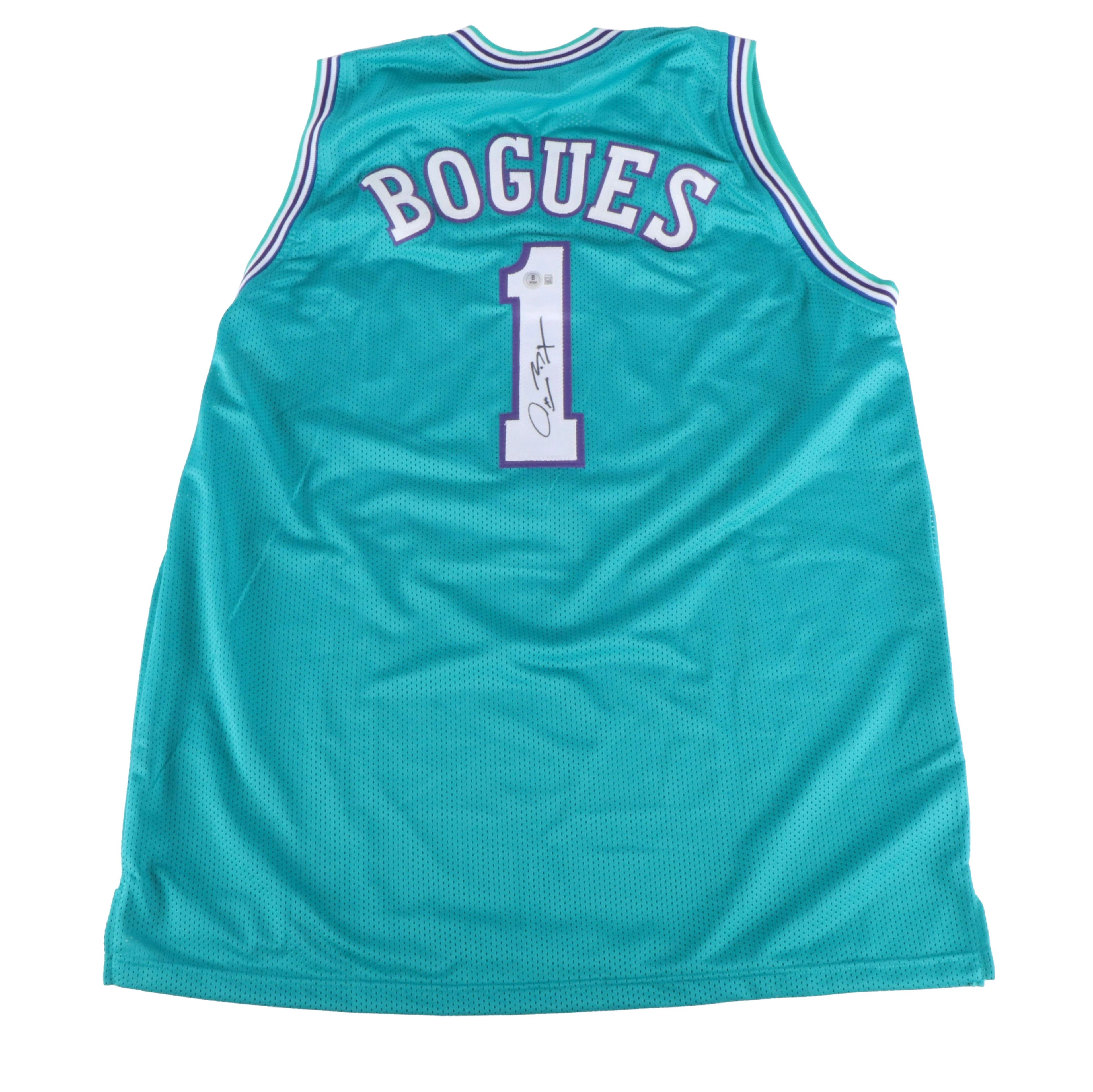 Muggsy Bogues Signed Charlotte Hornets Basketball Jersey, Beckett