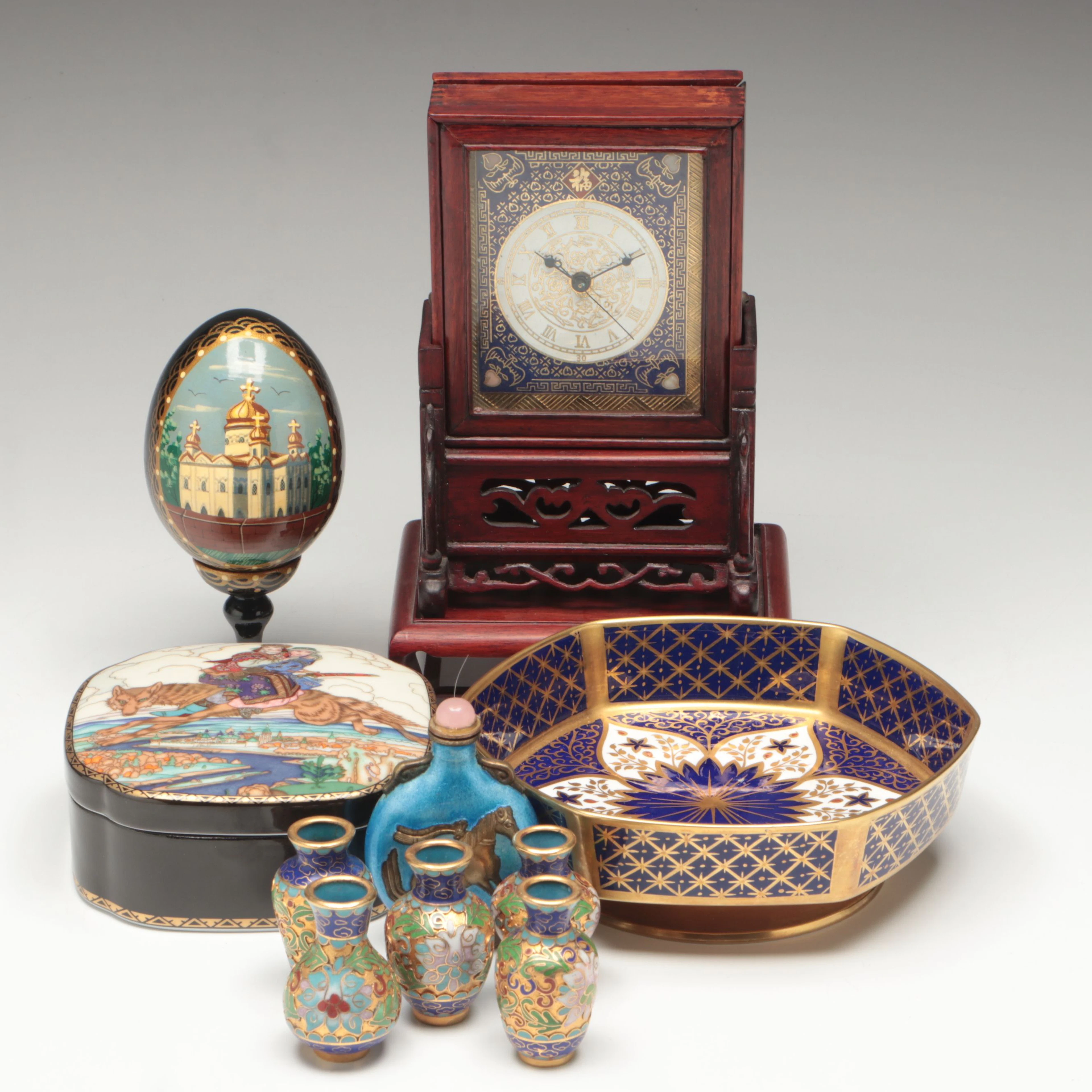 Cloisonné Enamel Bud Vases, Caverswall Porcelain Bowl, and More Décor