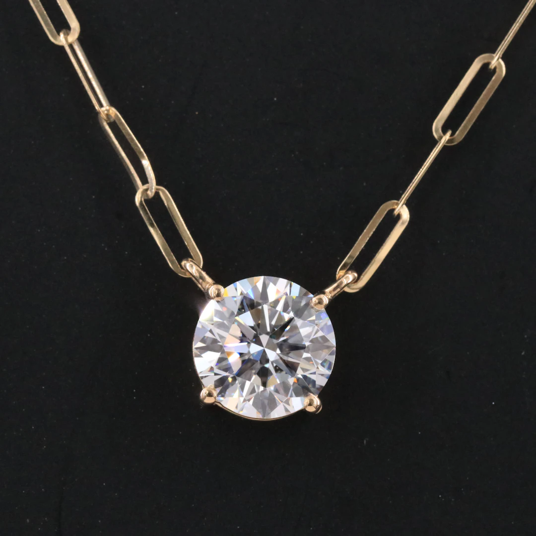 14K 1.72 CT Lab Grown Diamond Necklace with IGI Report