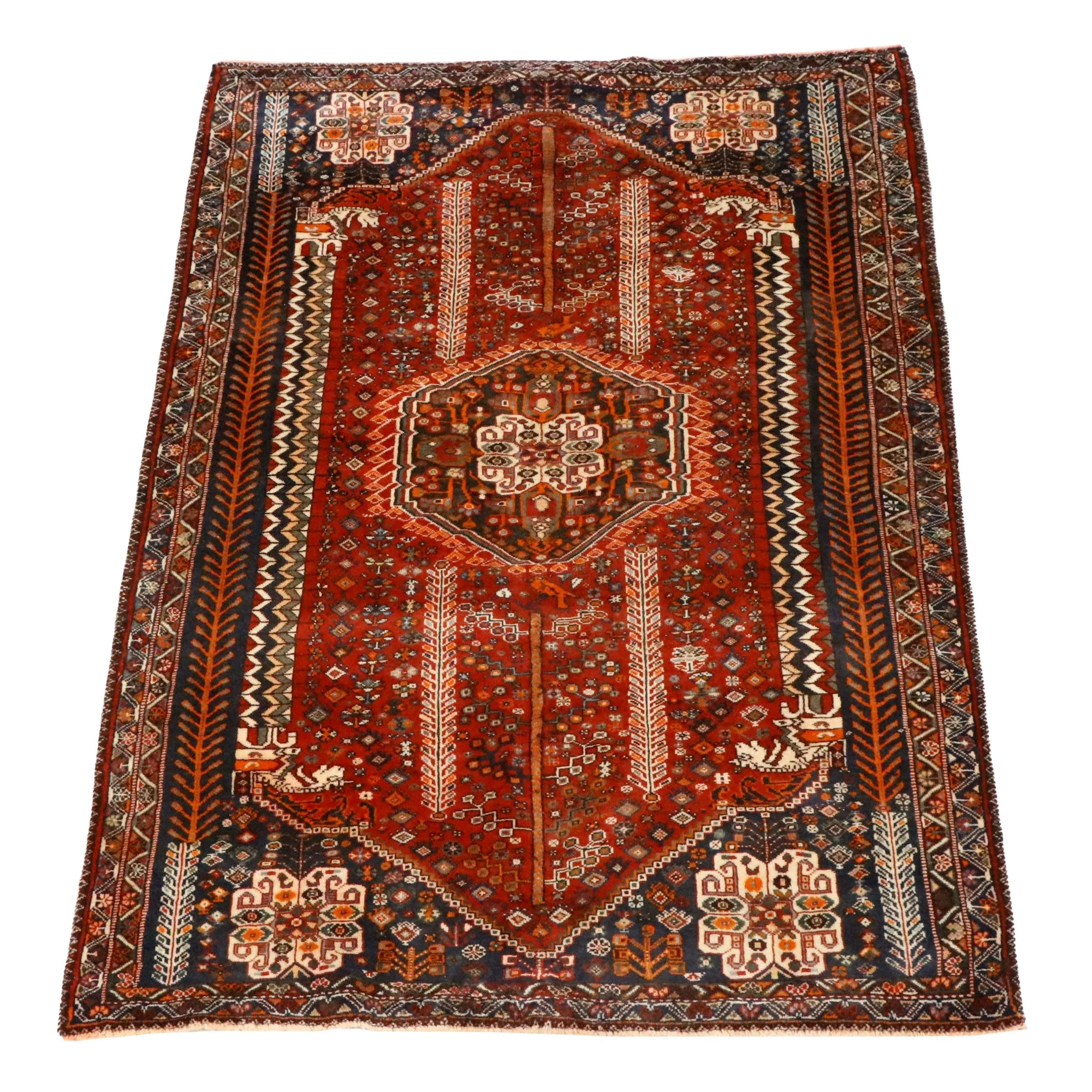 5'1 x 8'1 Hand-Knotted Persian Abadeh Area Rug