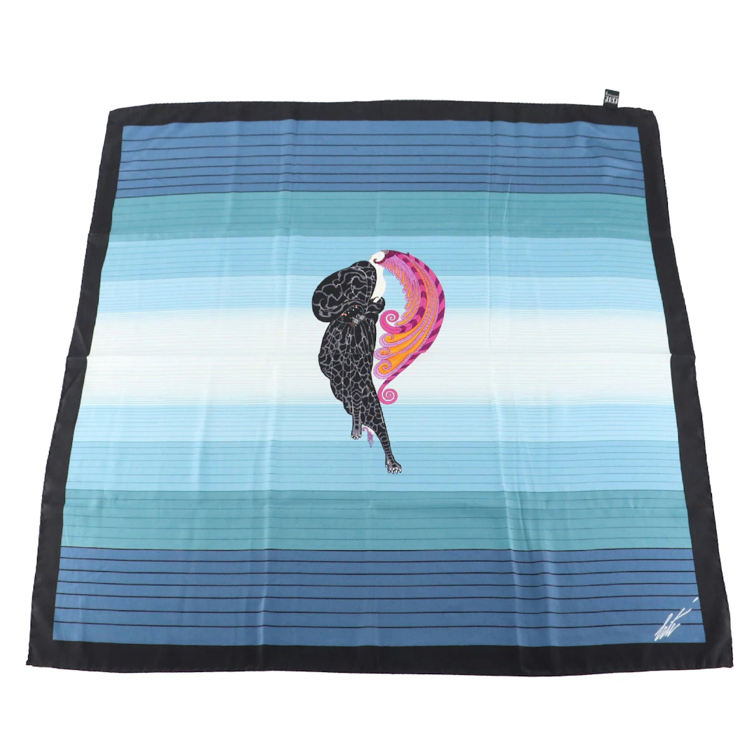 Carry Back Ltd. Art Deco Silk Scarf 90 After Erté "Beauty and the Beast"