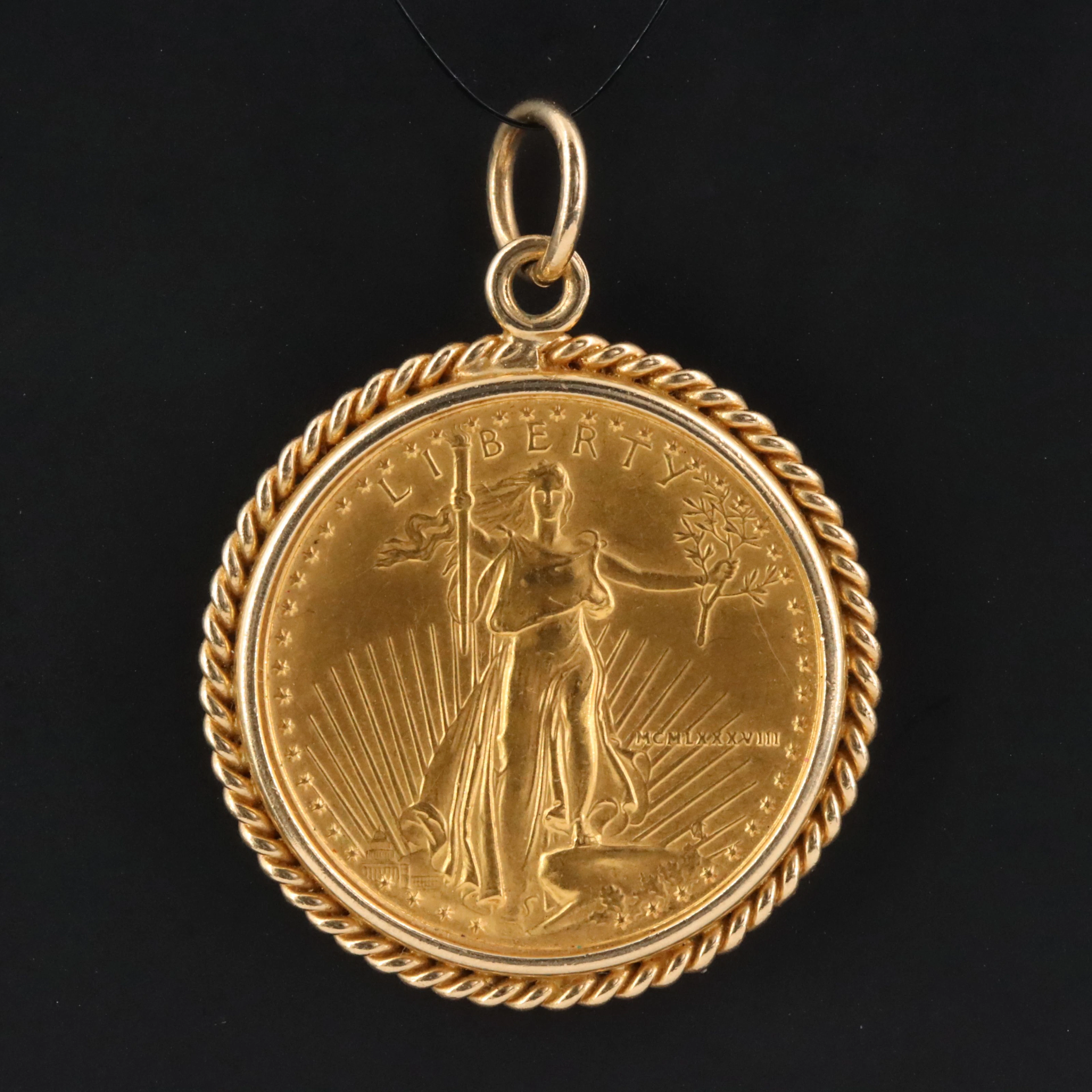 14K Pendant with 1988 $10 1/4-Oz. Gold Eagle Bullion Coin