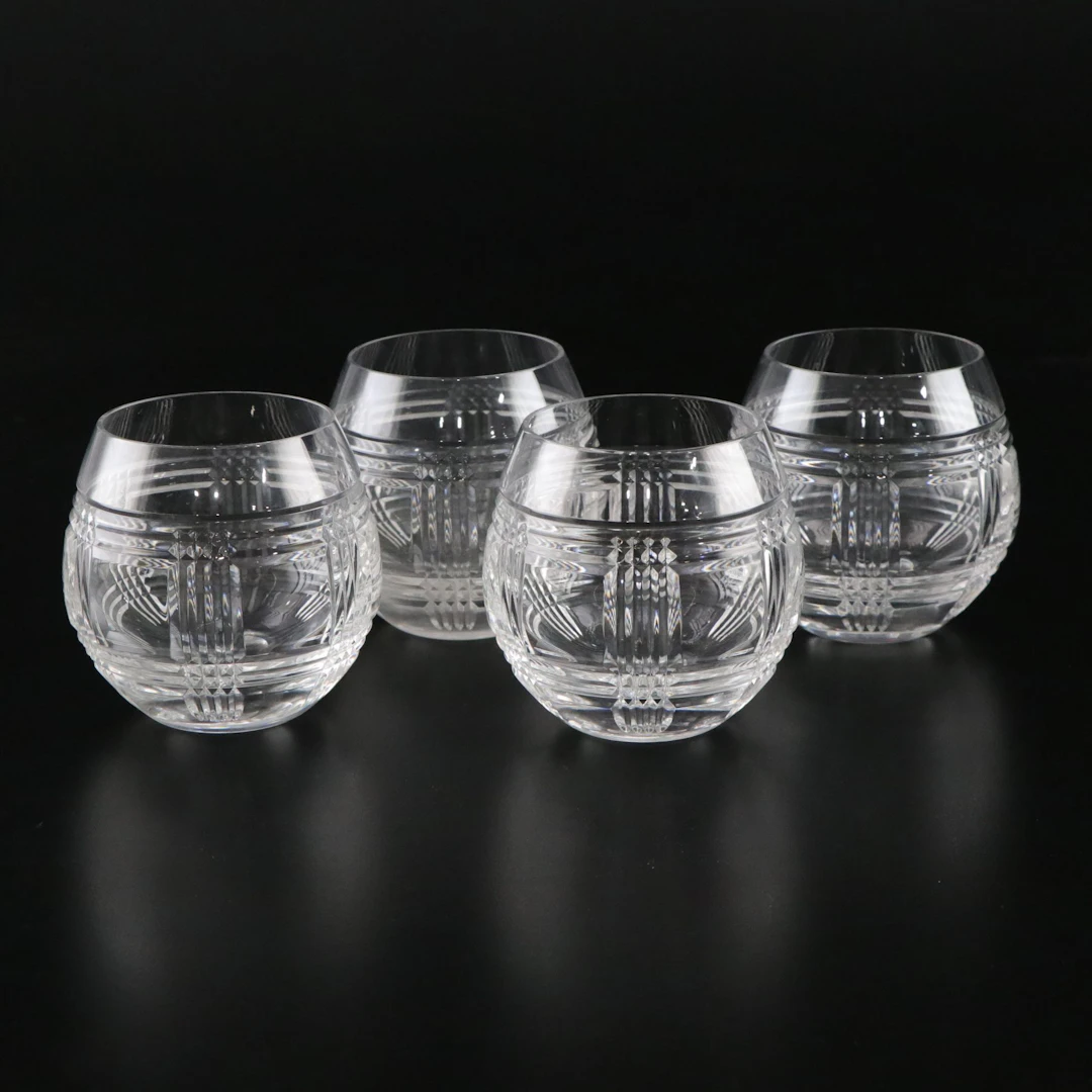 Ralph Lauren "Glen Plaid" Crystal Stemless Wine Glasses