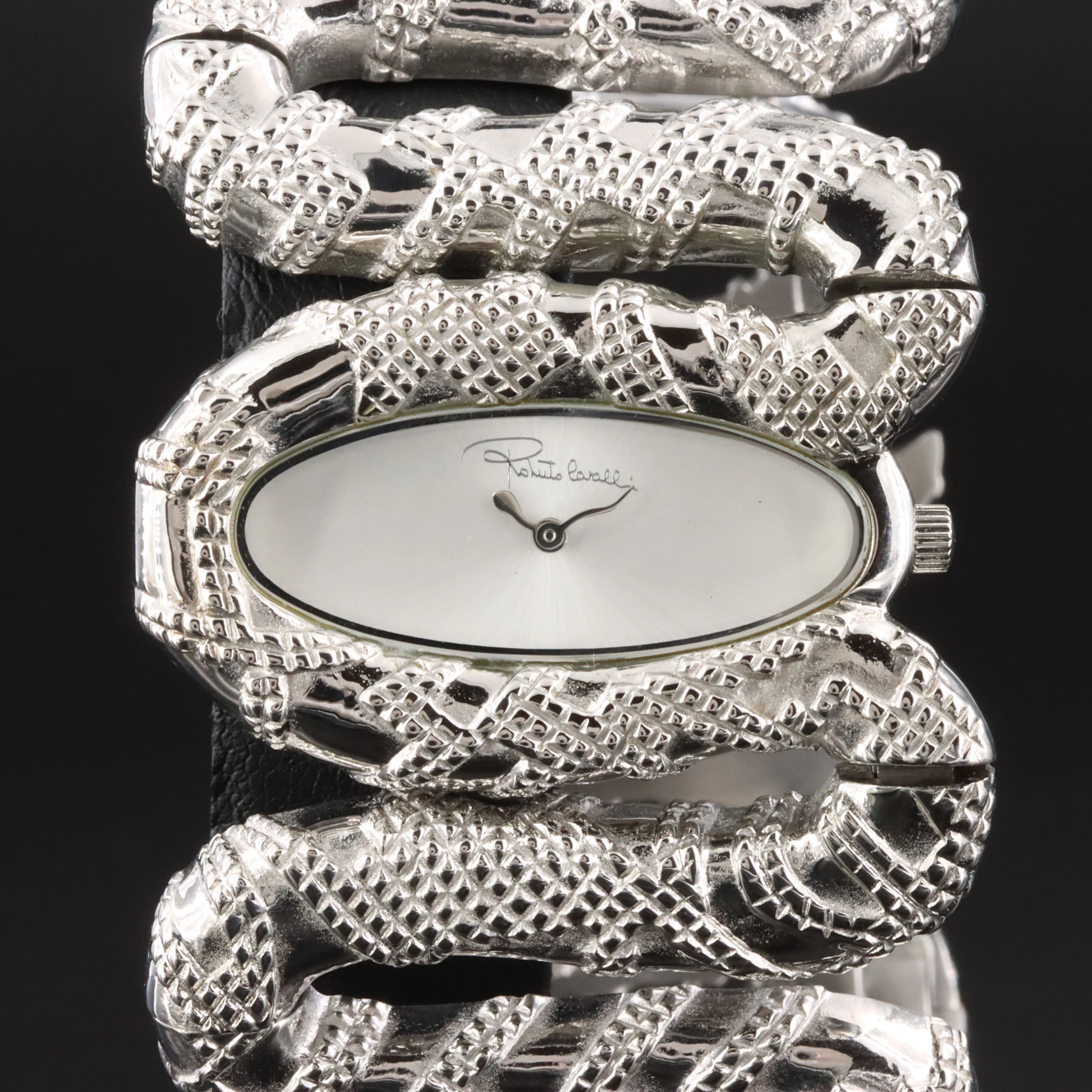 Roberto Cavalli Cleopatra Silver-Tone Quartz Watch