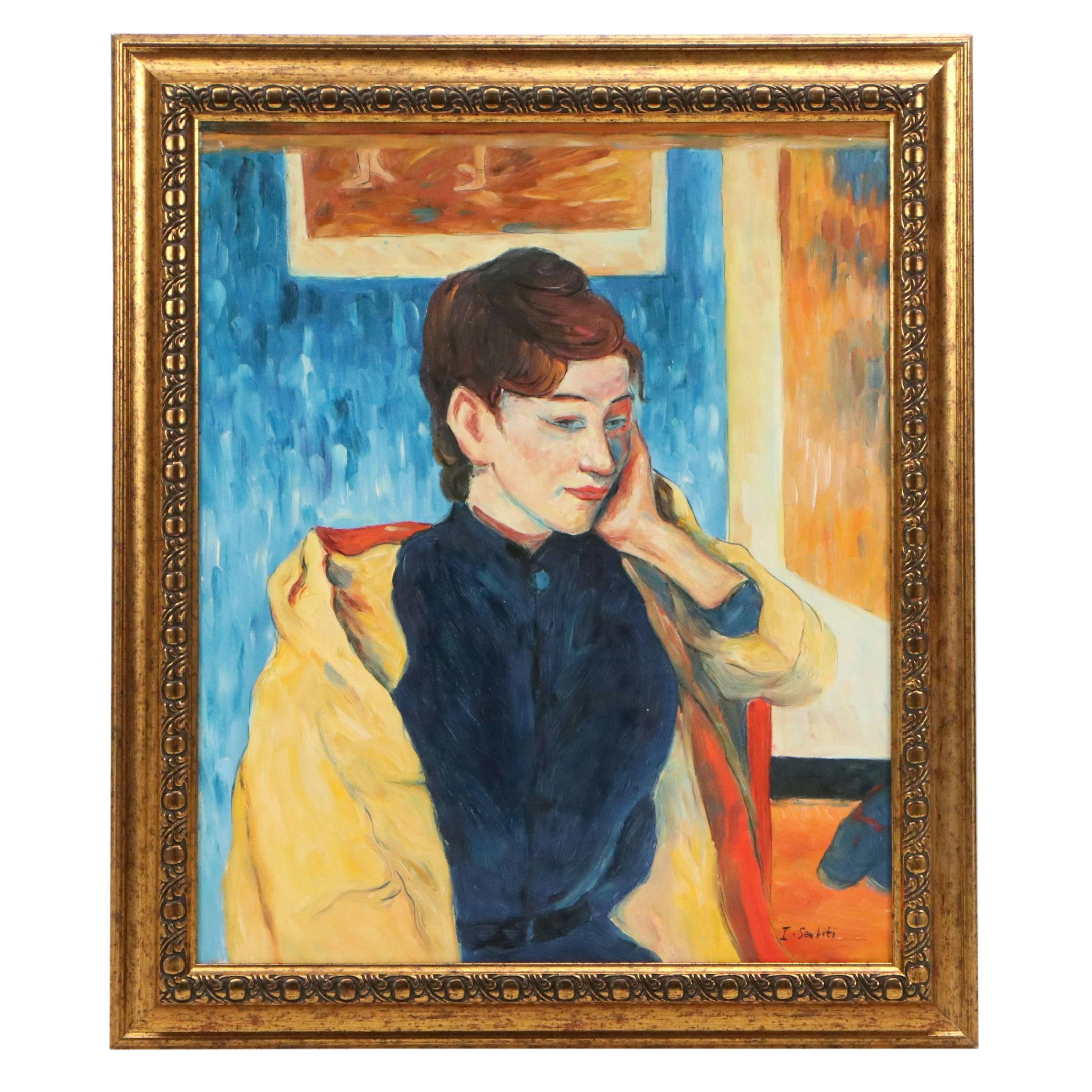 Copy Acrylic Painting After Paul Gauguin "Portrait of Madeleine Bernard"