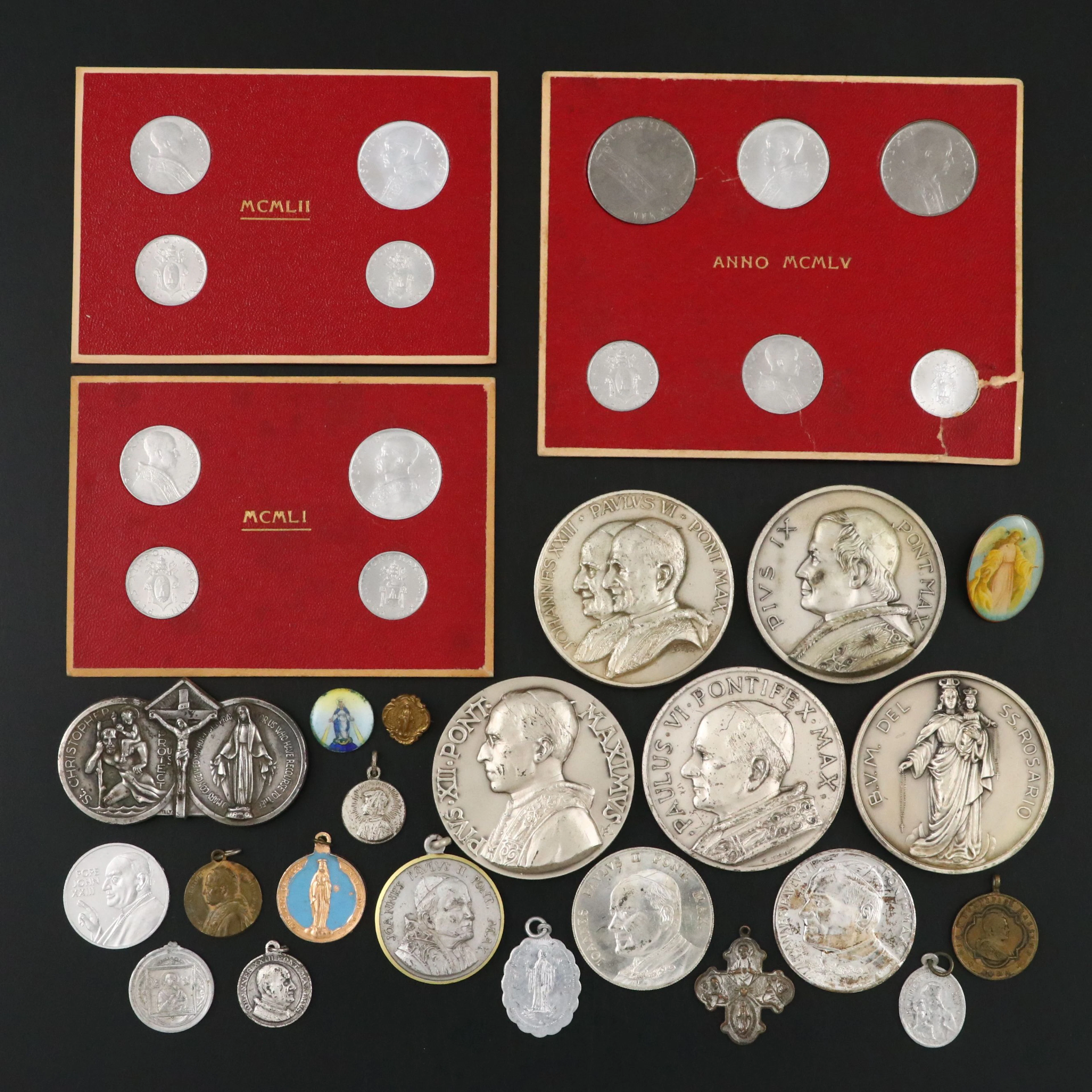 Collection of Religious Medals and Vatican Coins