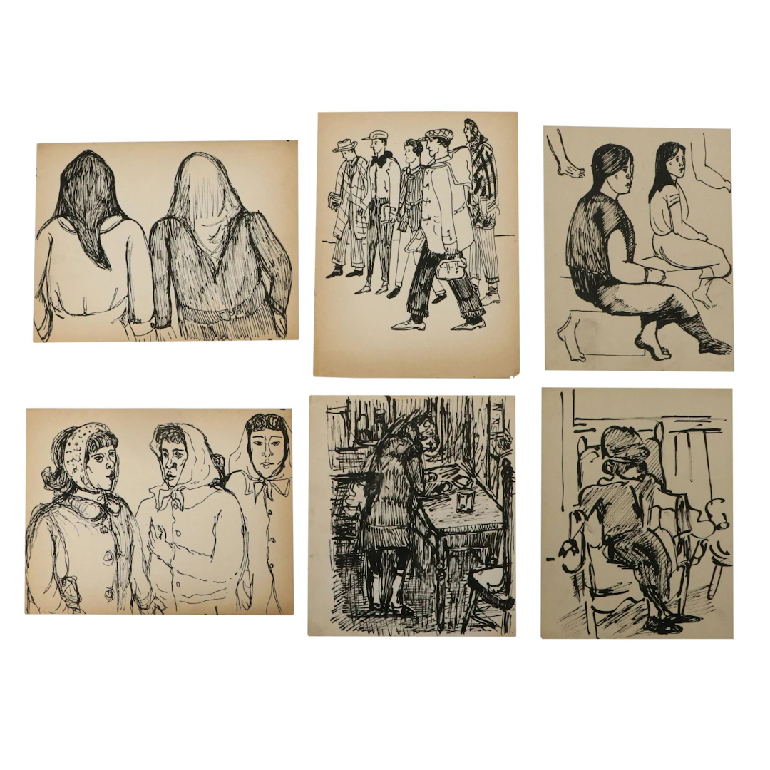 Achillo “Achi” Sullo Ink Drawing of Figure Studies