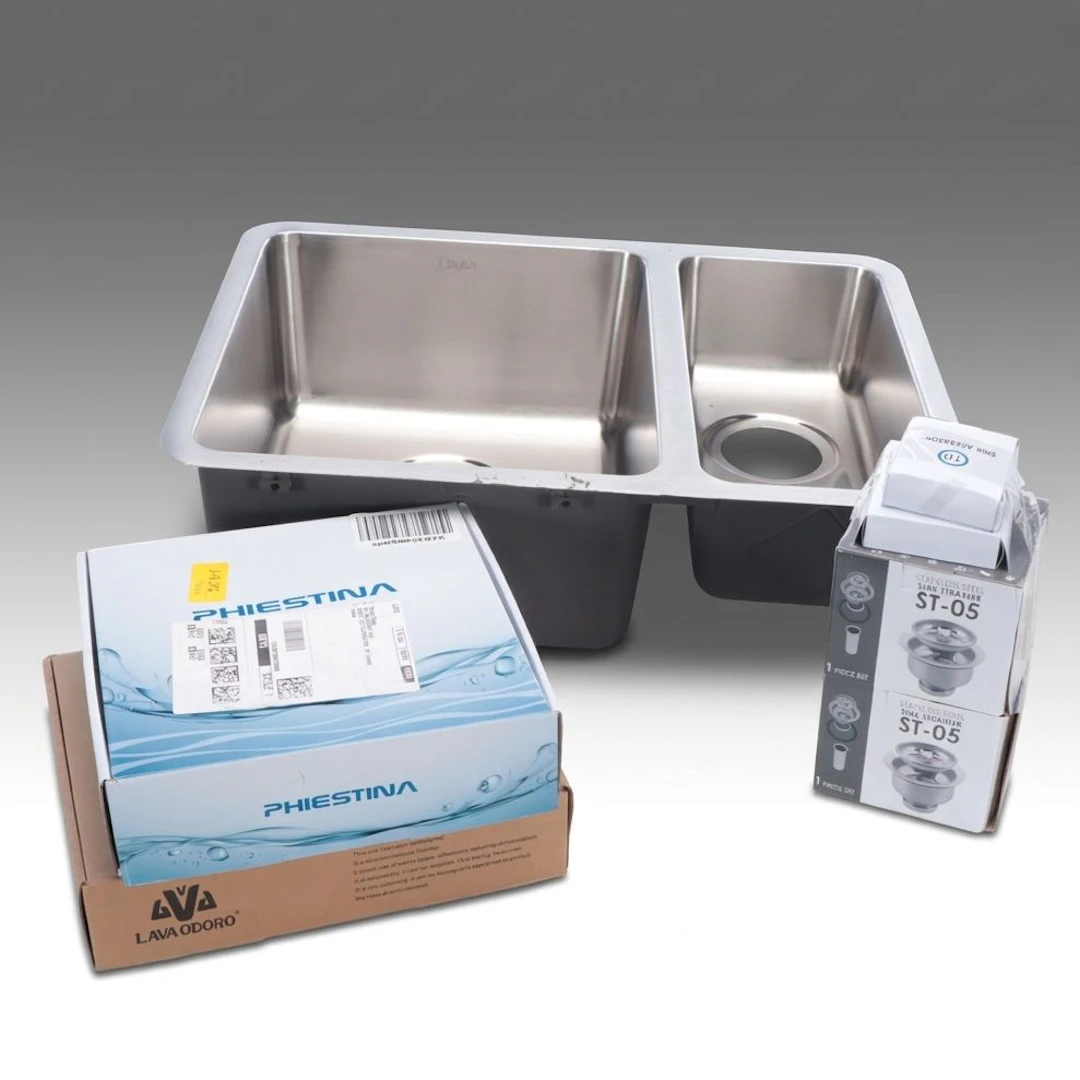 Stylish Stainless Steel Double Bowl Kitchen Sink with Accessories