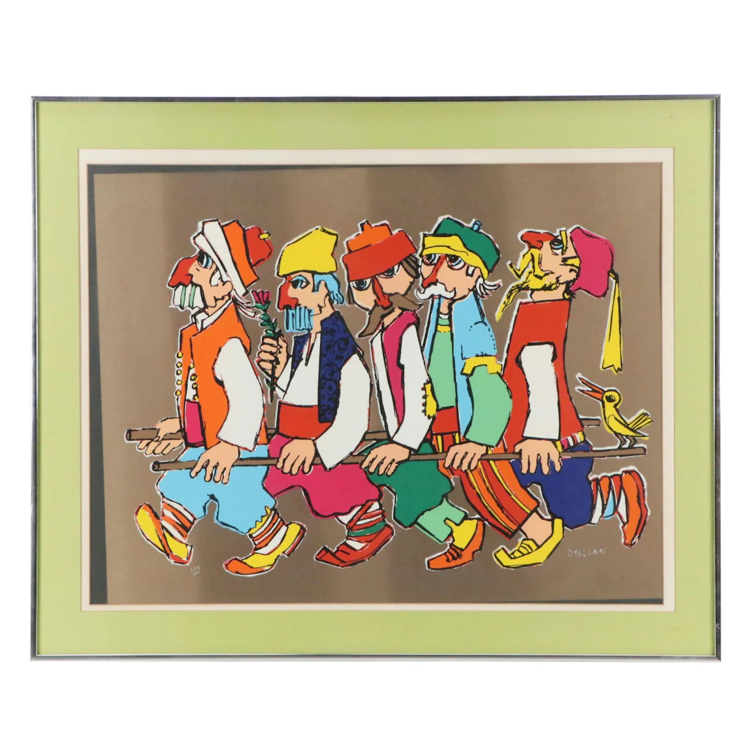 Jovan Običan Serigraph "Six Musicians"