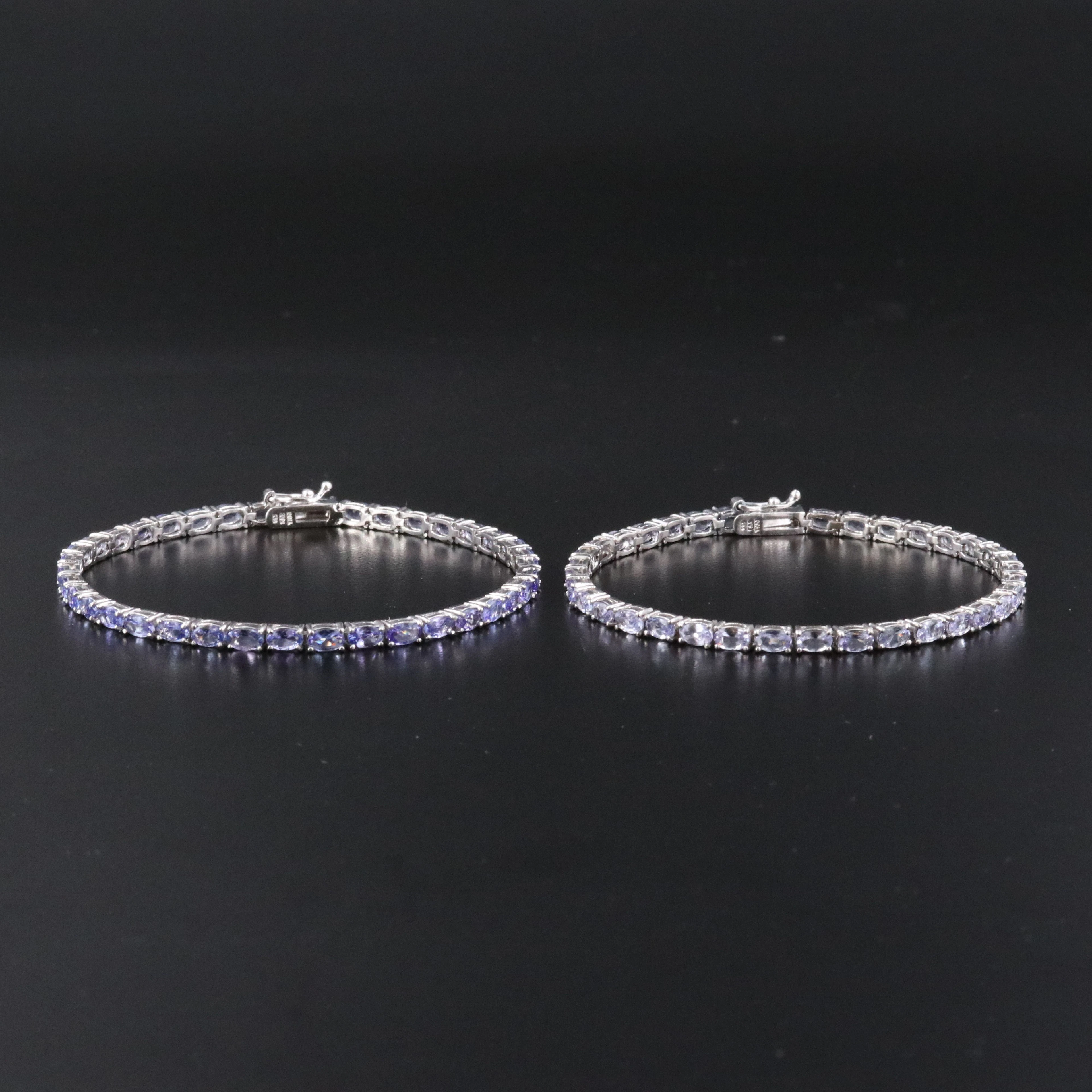 Sterling Tanzanite Line Bracelets