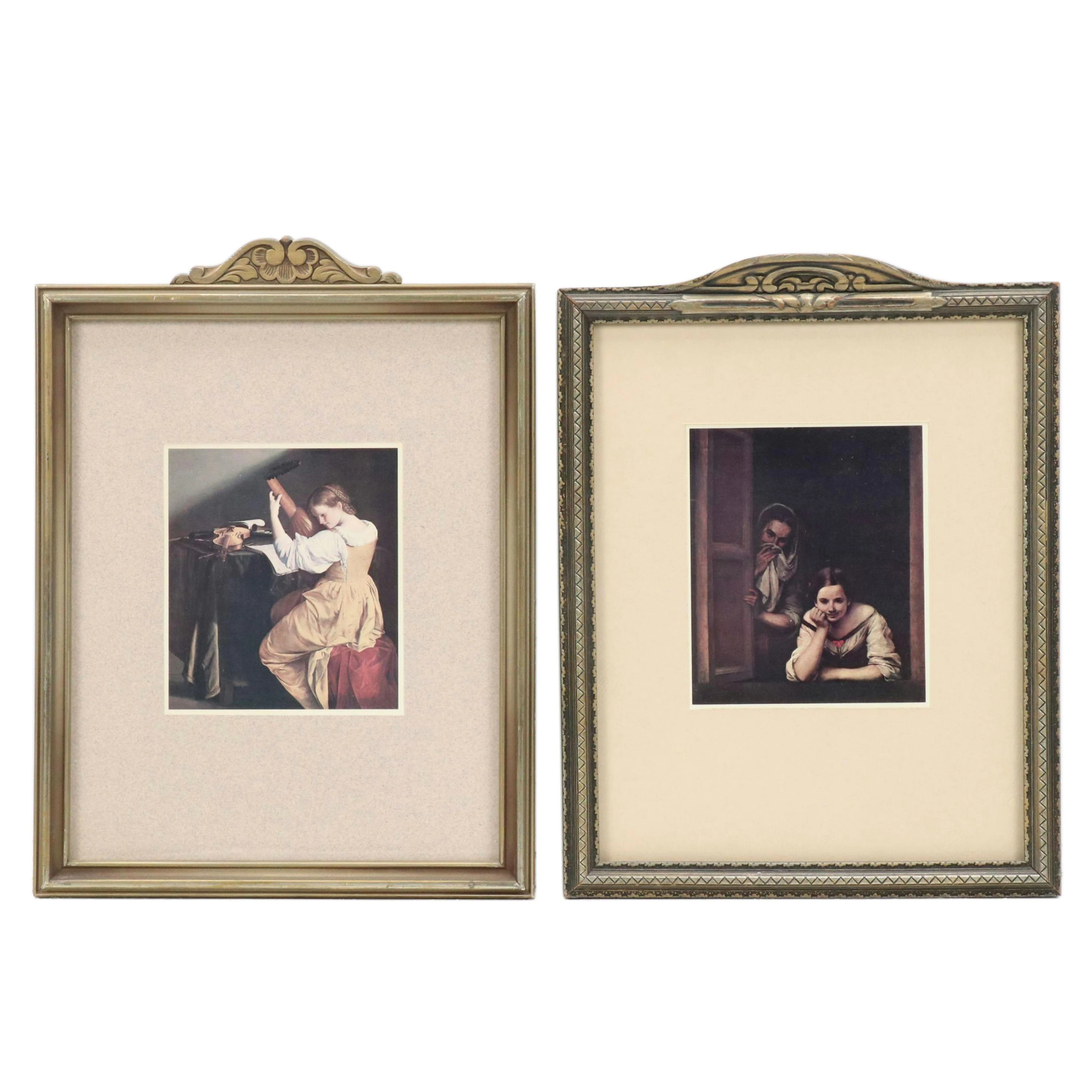 Offset Lithographs After Orazio Gentileschi "The Lute Player" and Other
