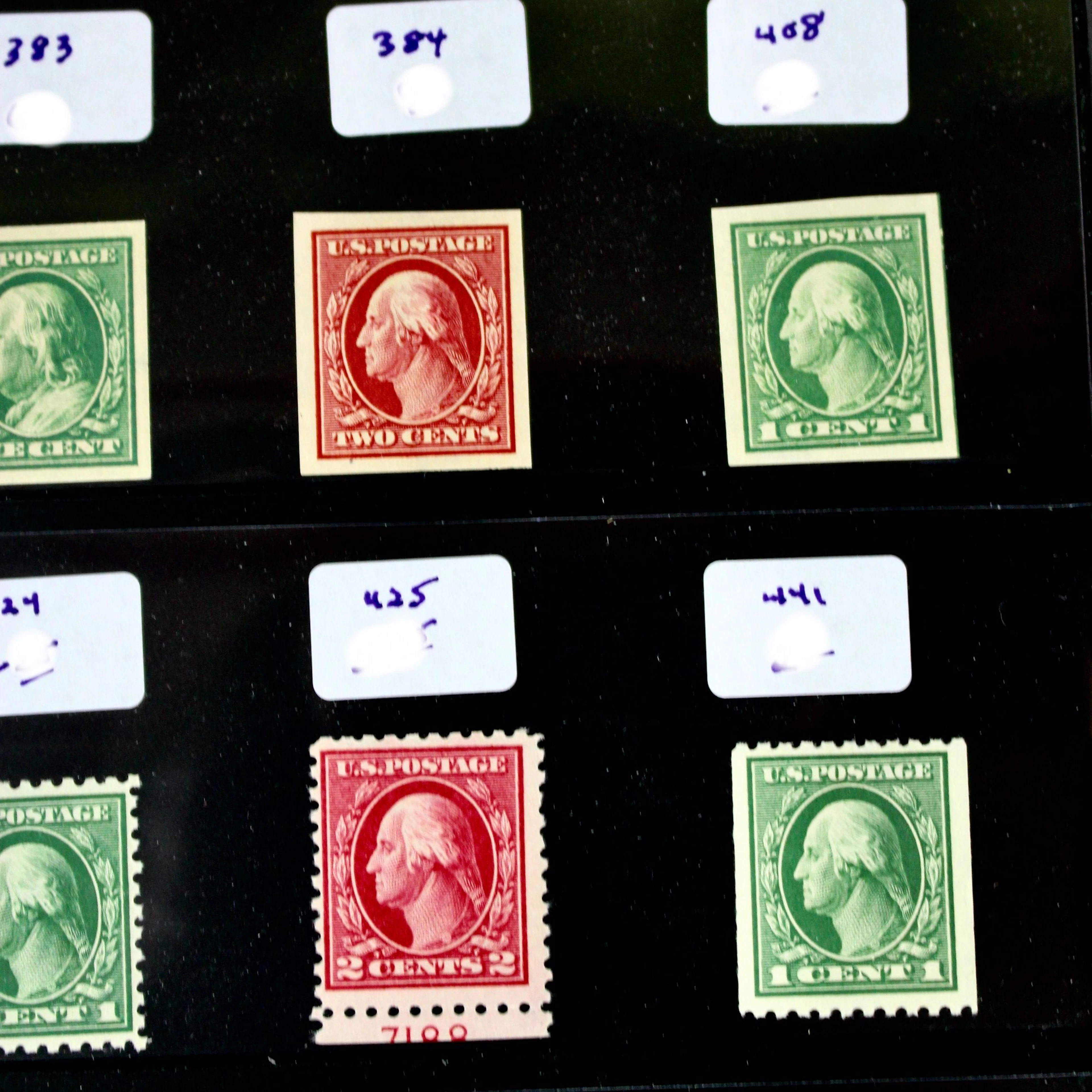 Thirty-Six Different MNH Washington and Franklin Stamp Issues, Scott 332 to 542