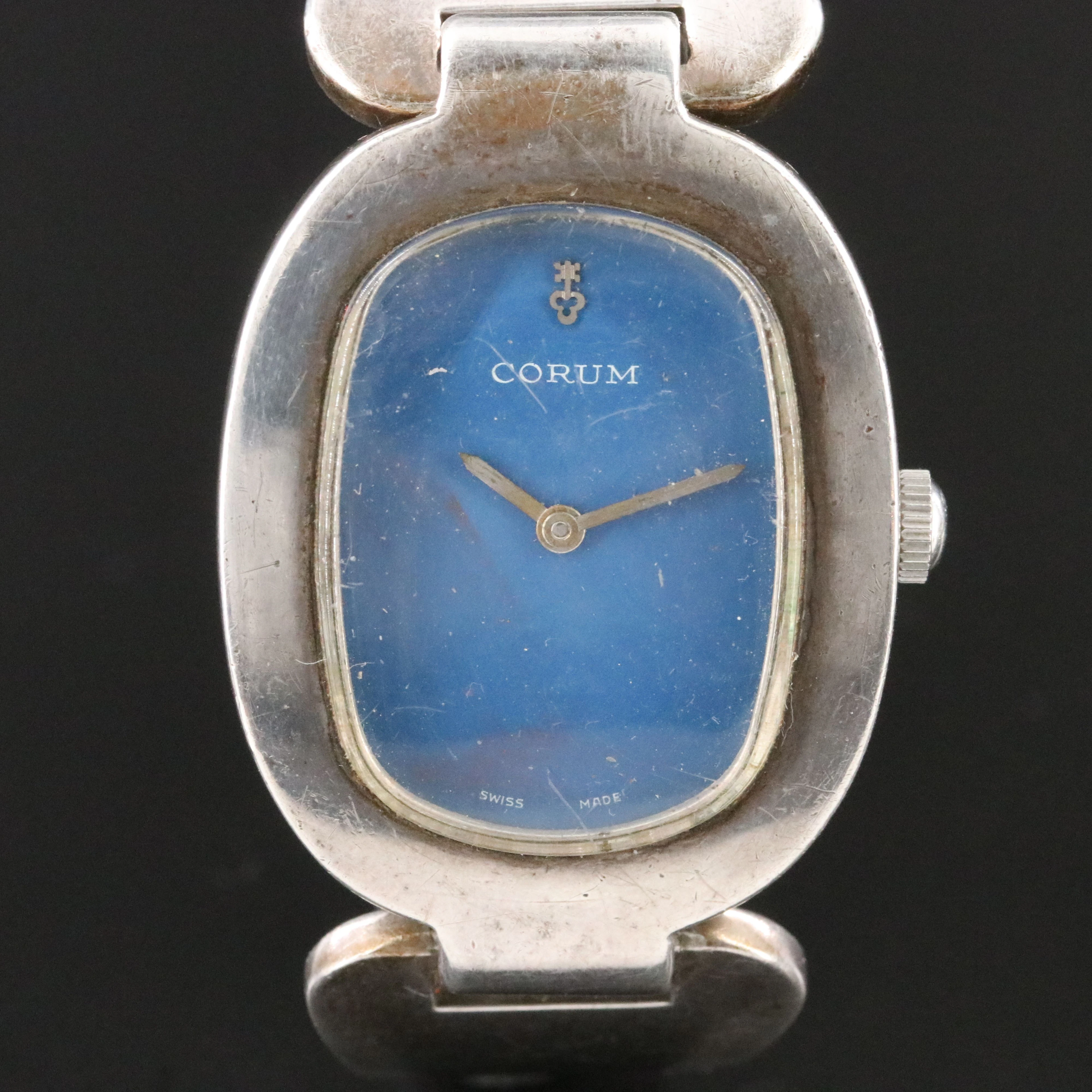Corum Sterling Silver Love Bond Bangle Quartz Watch