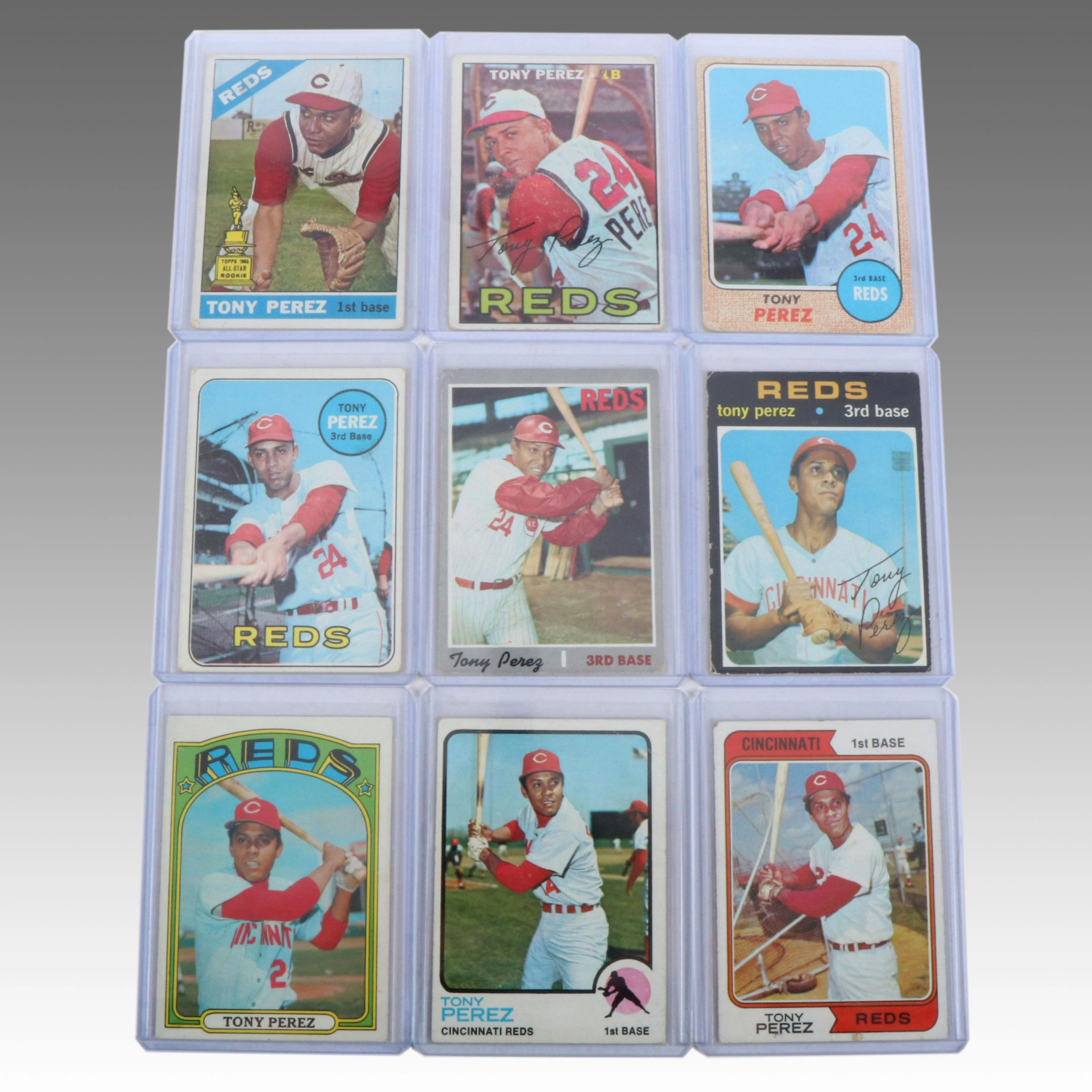 1966-1974 Topps Tony Perez Cincinnati Reds Baseball Cards