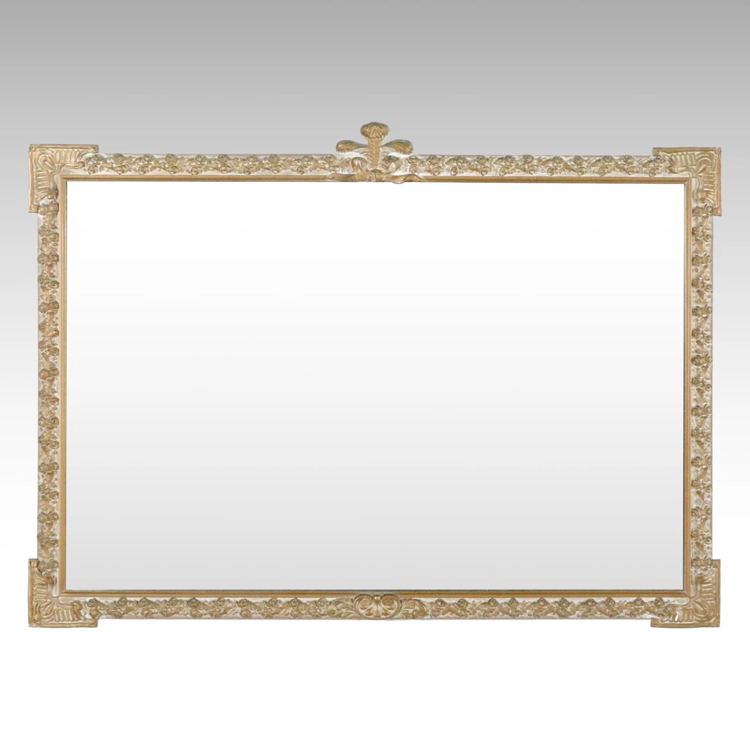 Louis XV Style Gold Finished Rectangular Wall Mirror