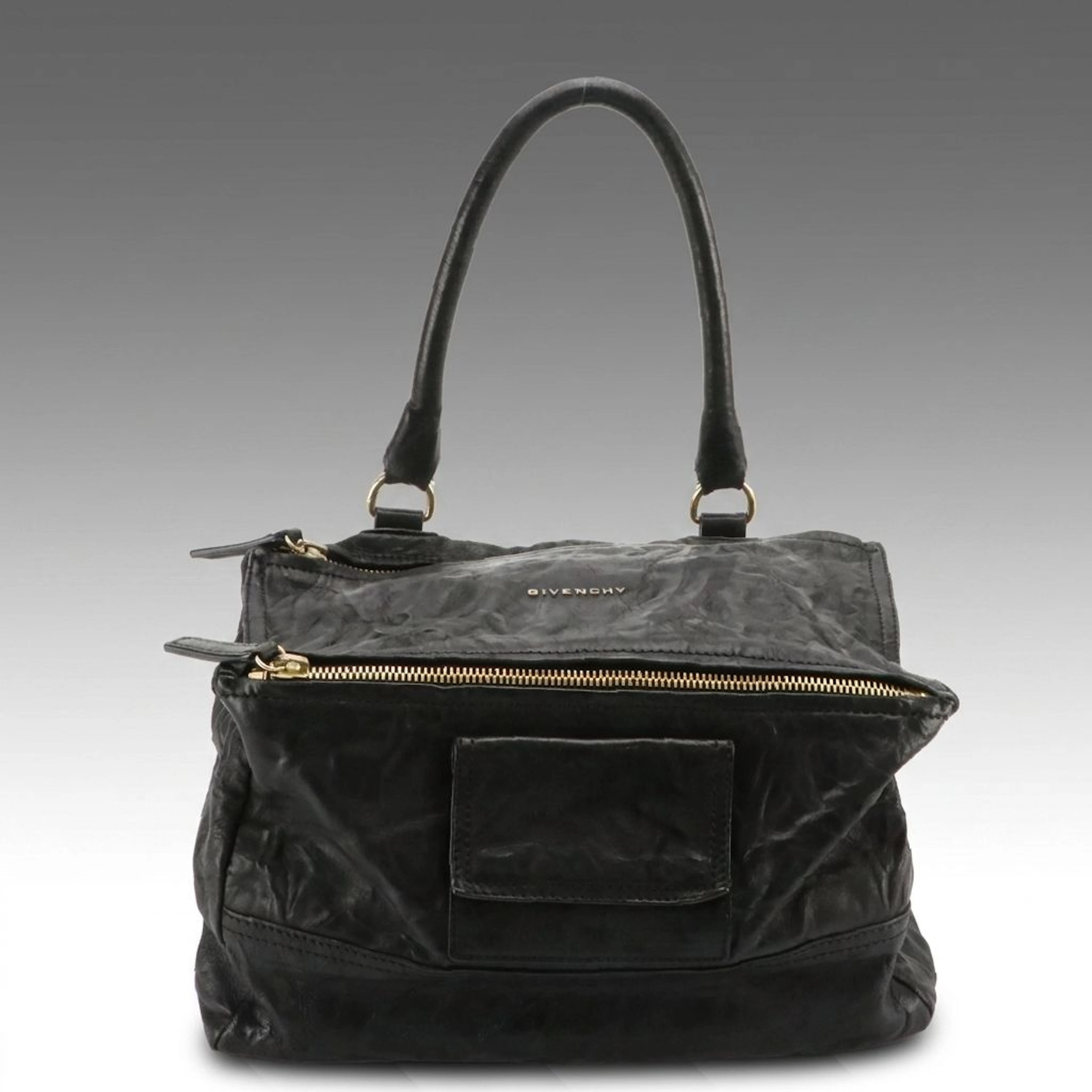 Givenchy Pandora Two-Way Bag in Black Crinkled Leather