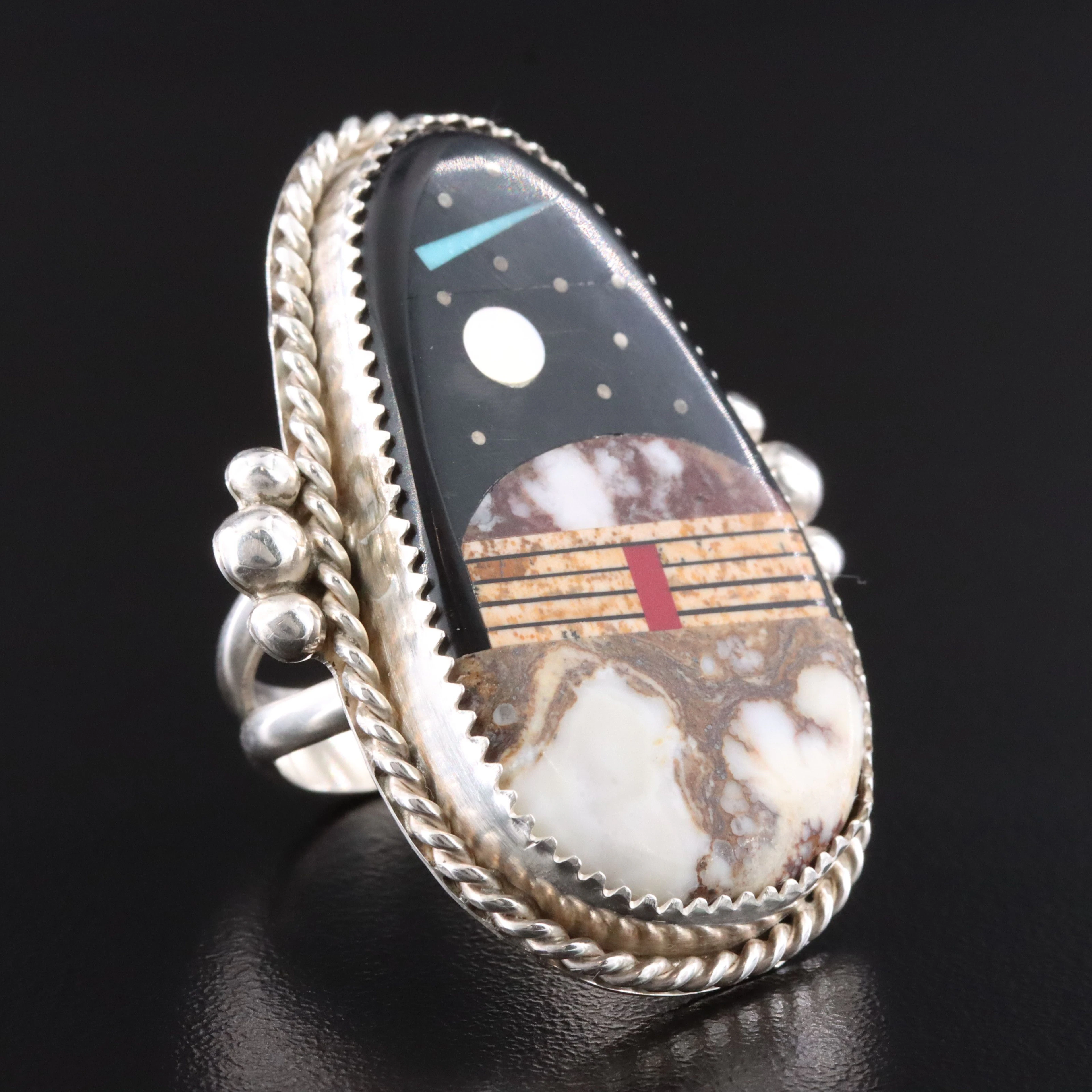 Southwestern Sterling Inlay Ring