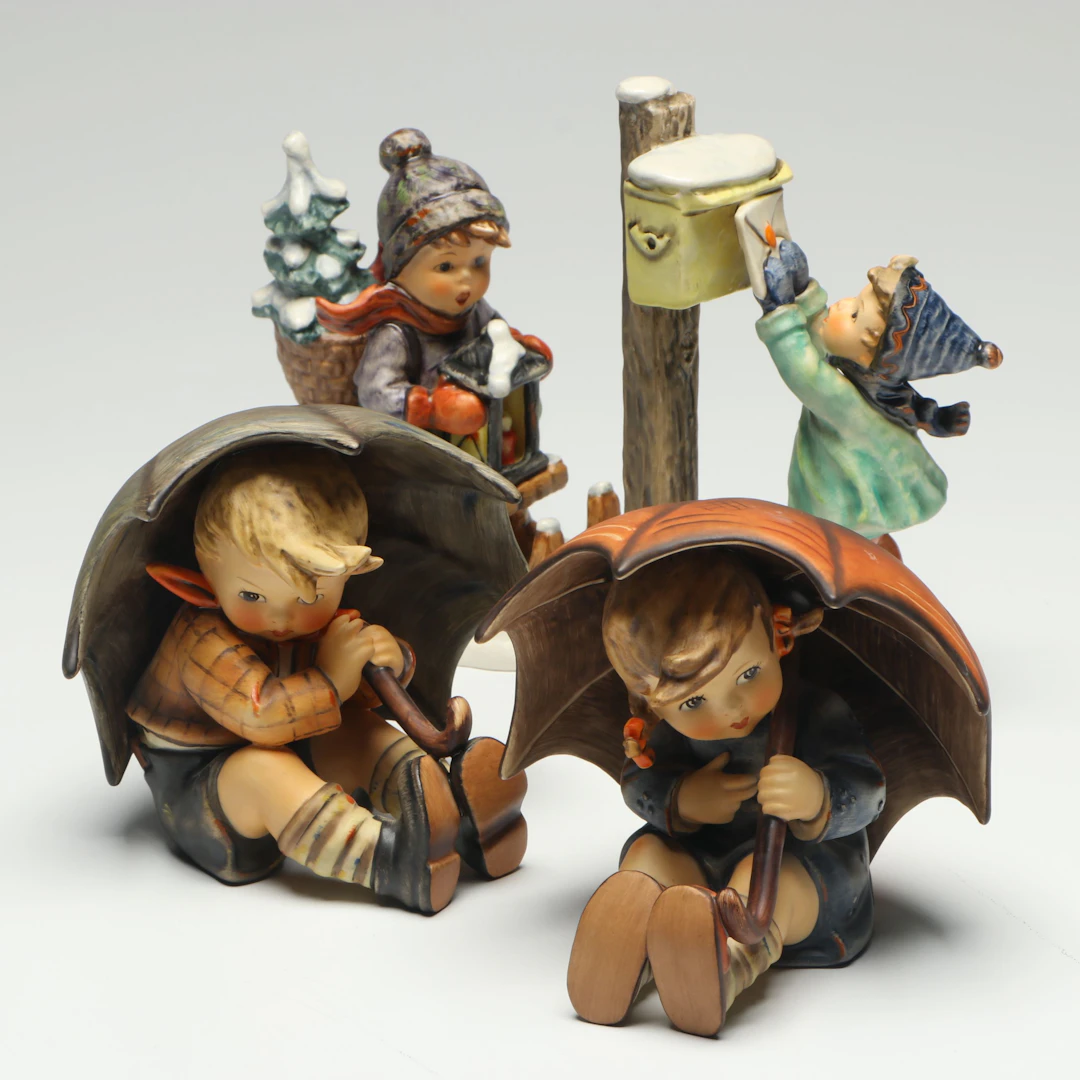 Goebel "Umbrella Boy," "Umbrella Girl," and More Hummel Figurines