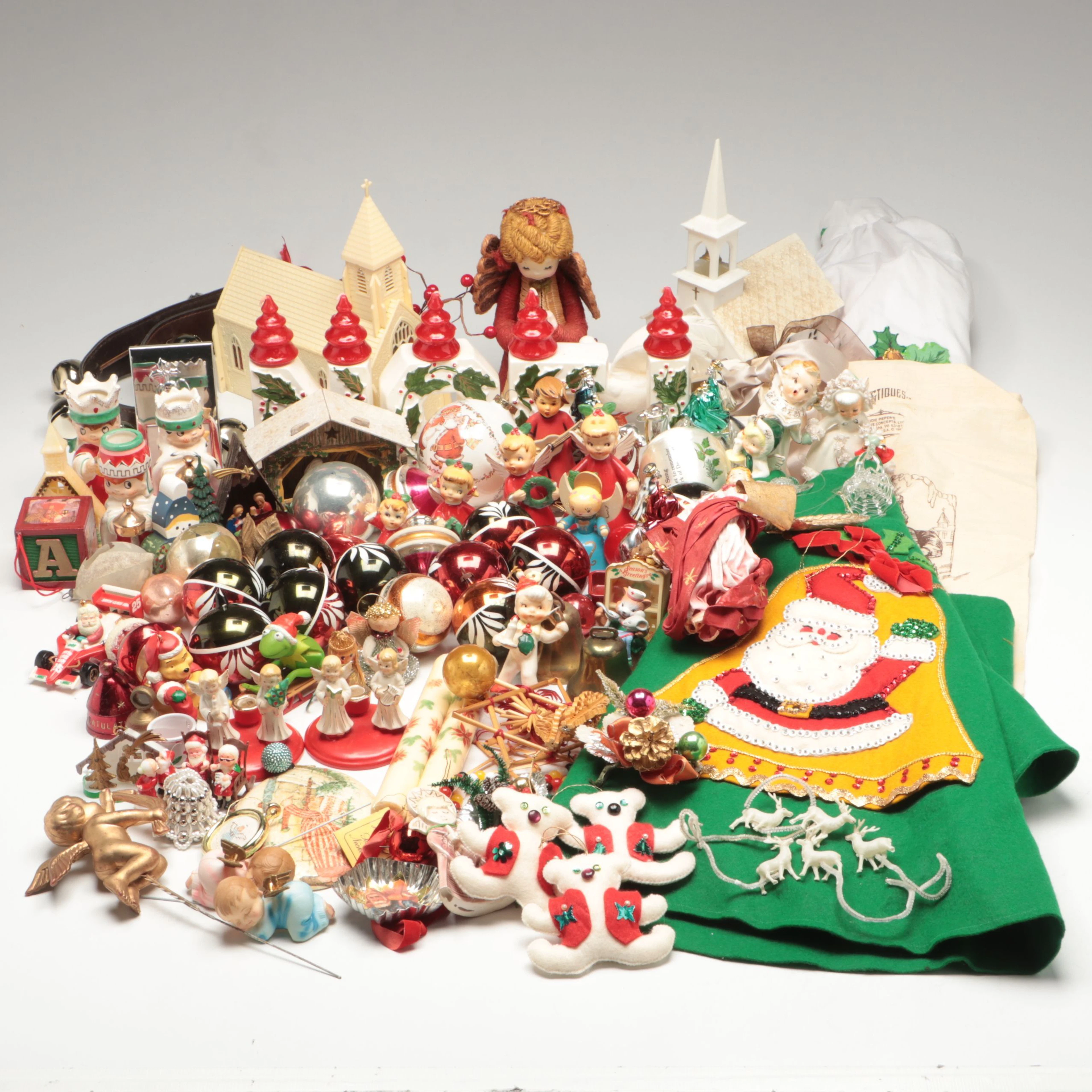 Felt Tree Skirt, Christmas Ornament Collection, and More Christmas Decorations