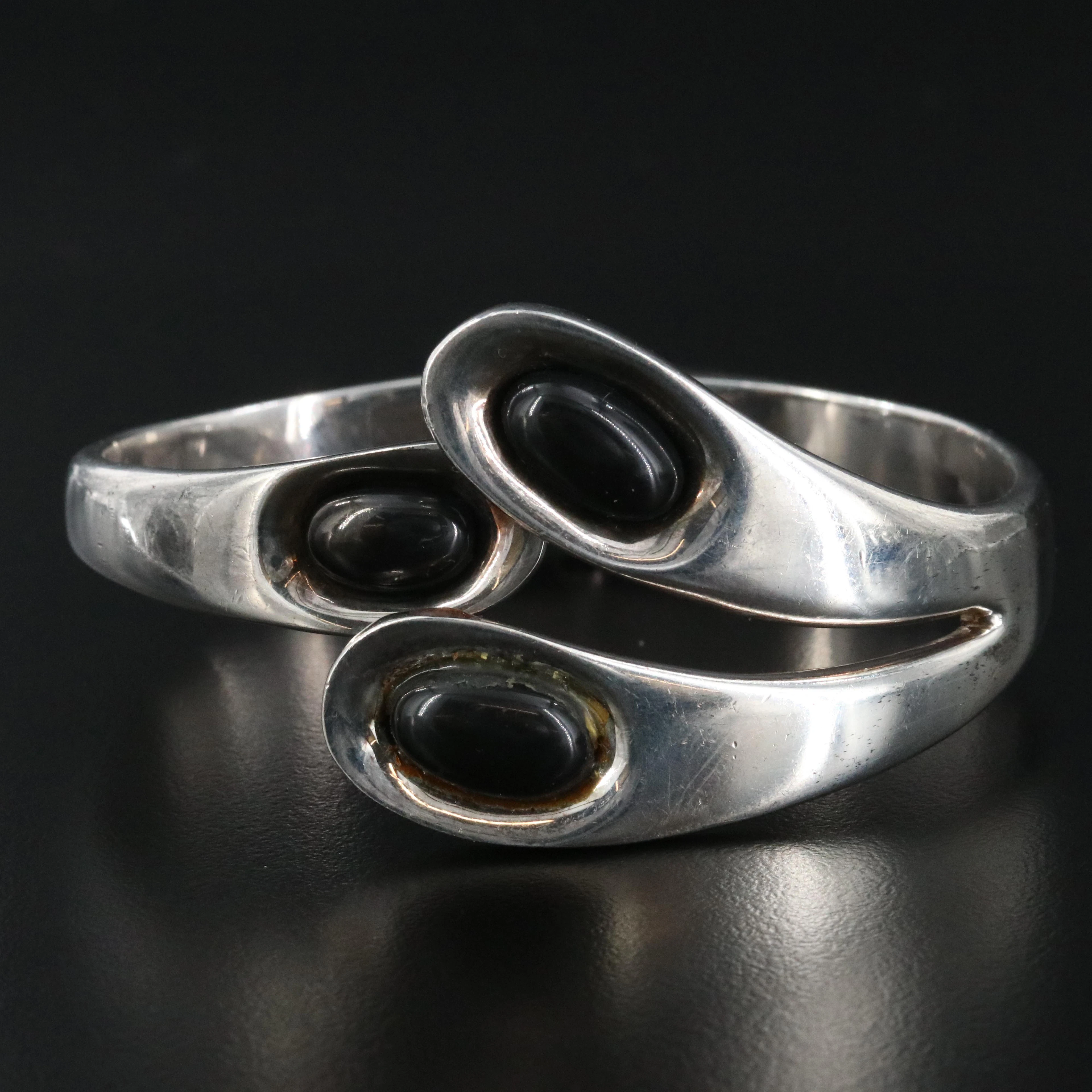 Sterling Obsidian Bracelet