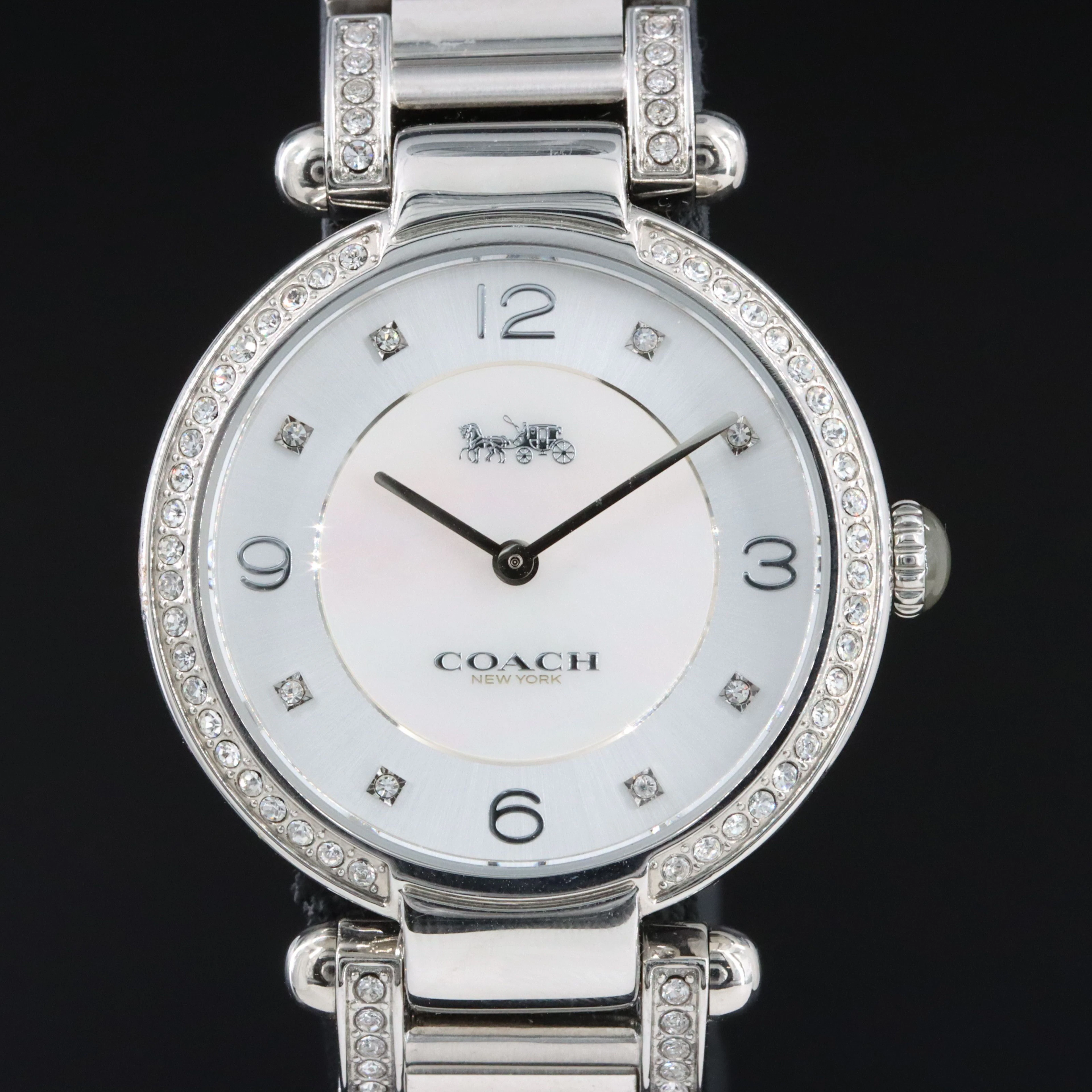 Coach Cary Crystal Accented Stainless Steel Quartz Watch