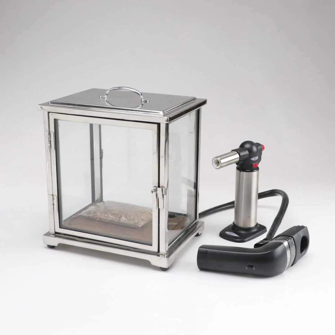 Crafthouse by Fortessa Glass Cocktail Smoking Box with Handheld Smoker
