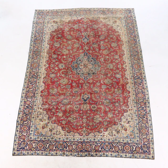 8'9 x 13'1 Hand-Knotted Azerbaijan Kashan Style Room-Sized Rug