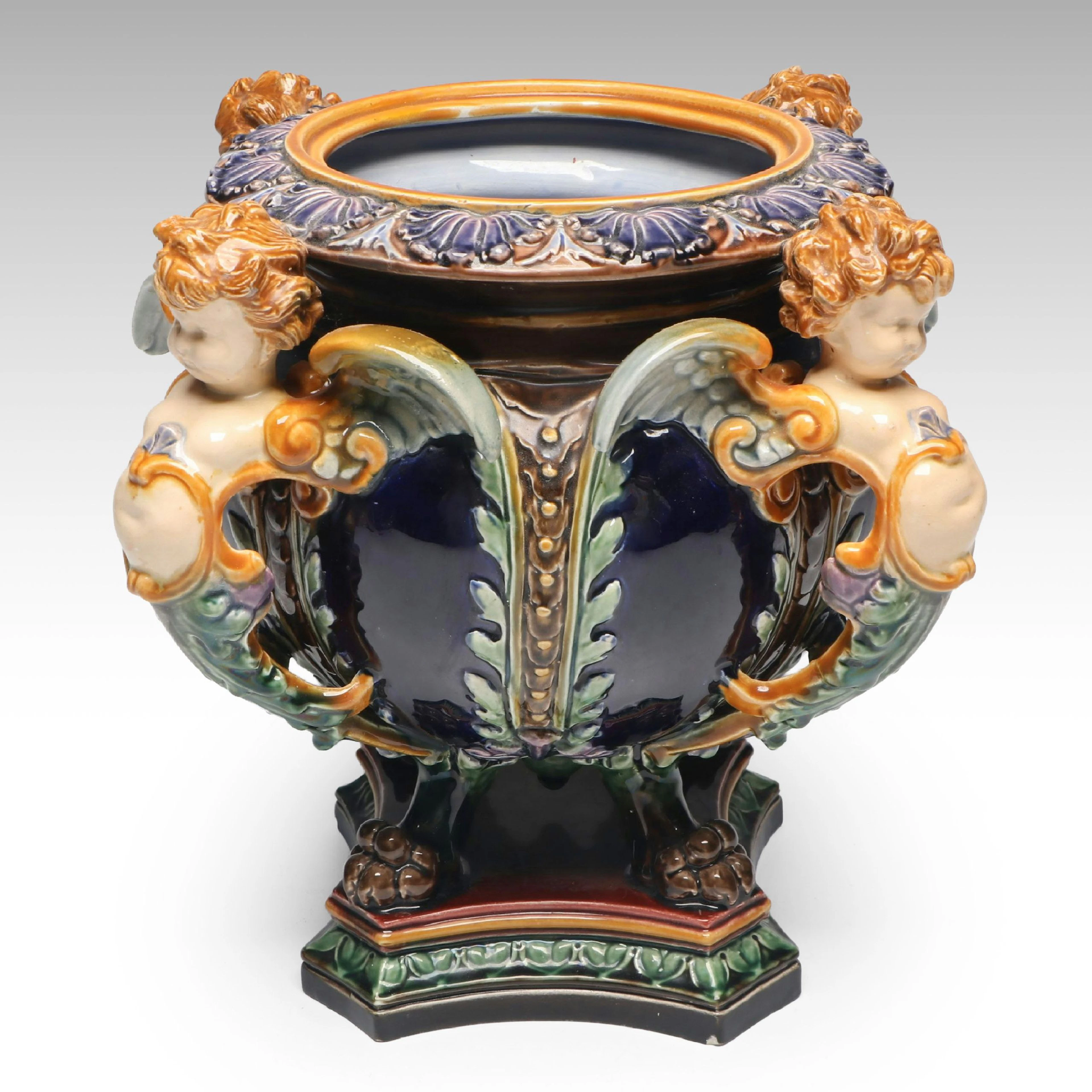 Minton Style Majolica Jardinière, 20th Century