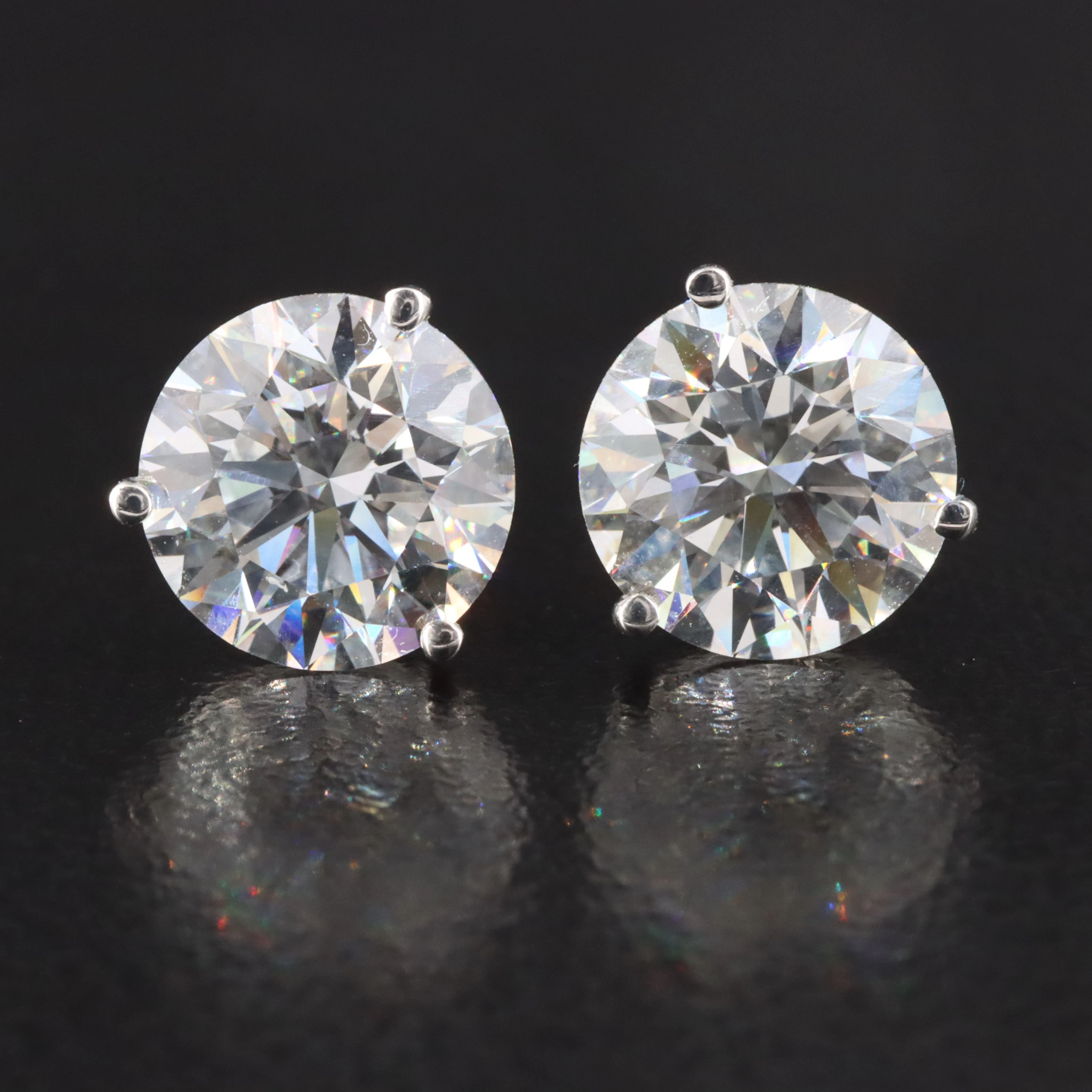 14K 4.20 CTW Lab Grown Diamond Solitaire Earrings with IGI Reports