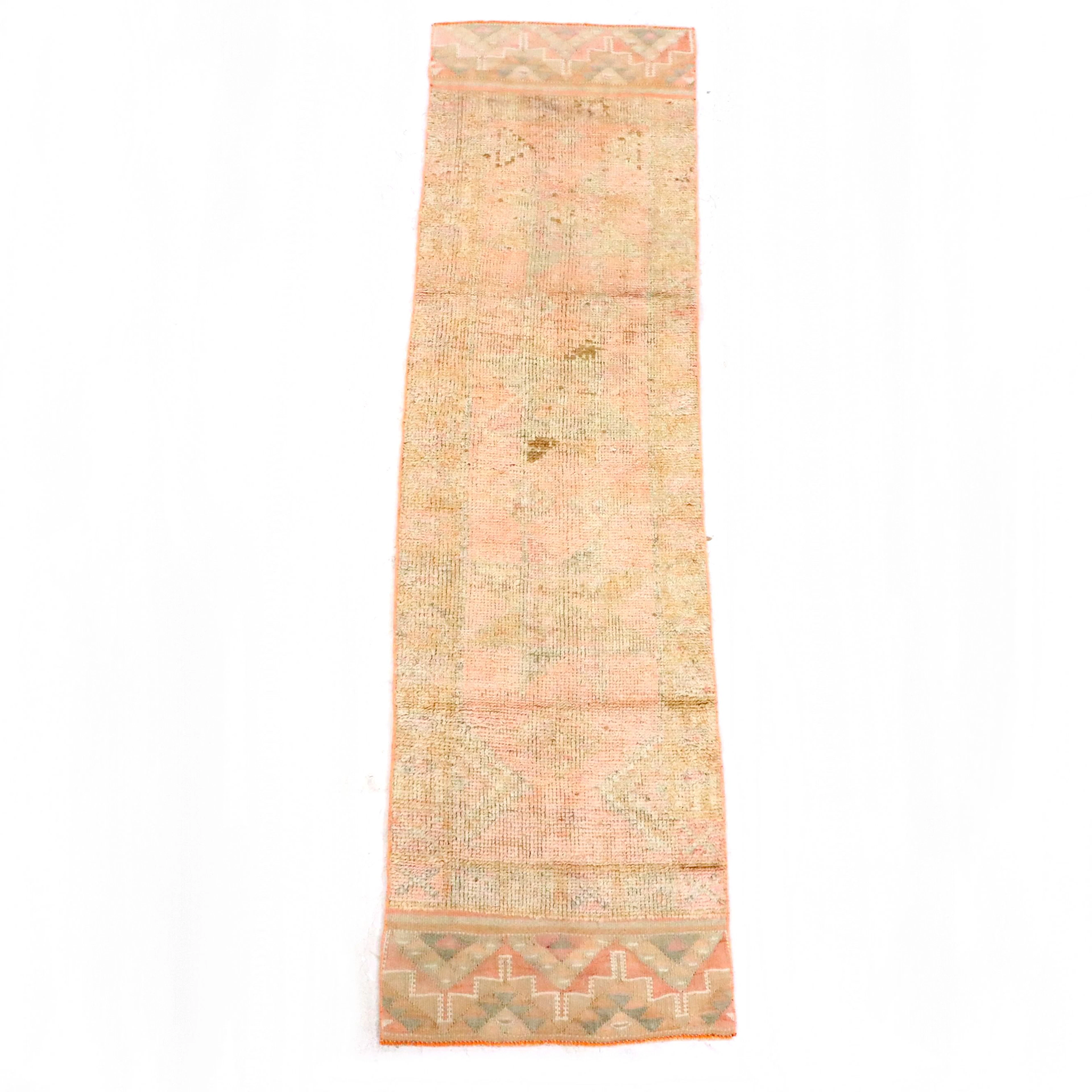 2'8 x 9'11 Hand-Knotted Turkish Anatolian Carpet Runner