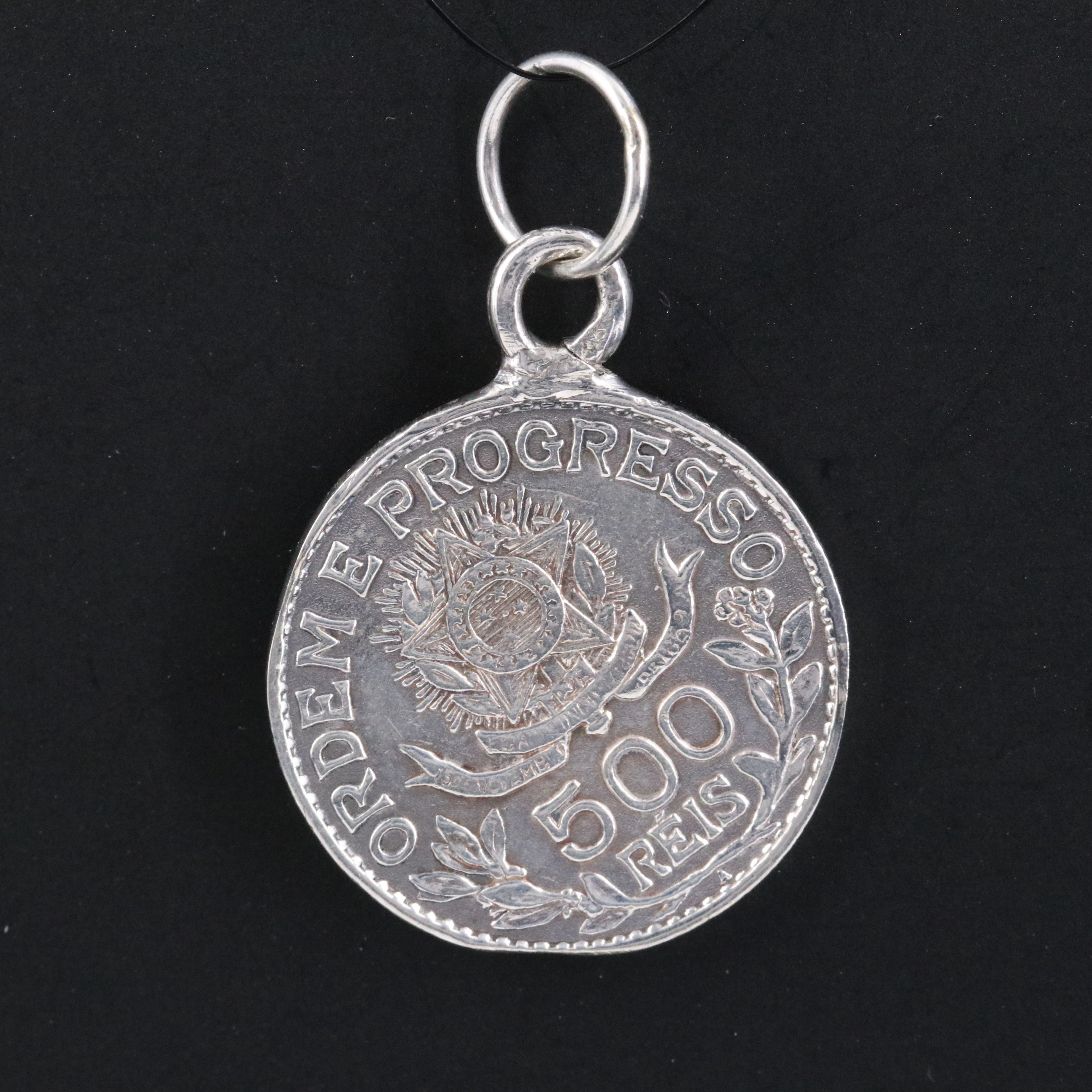 1913 Brazil 500-Reis Silver Coin Pendant
