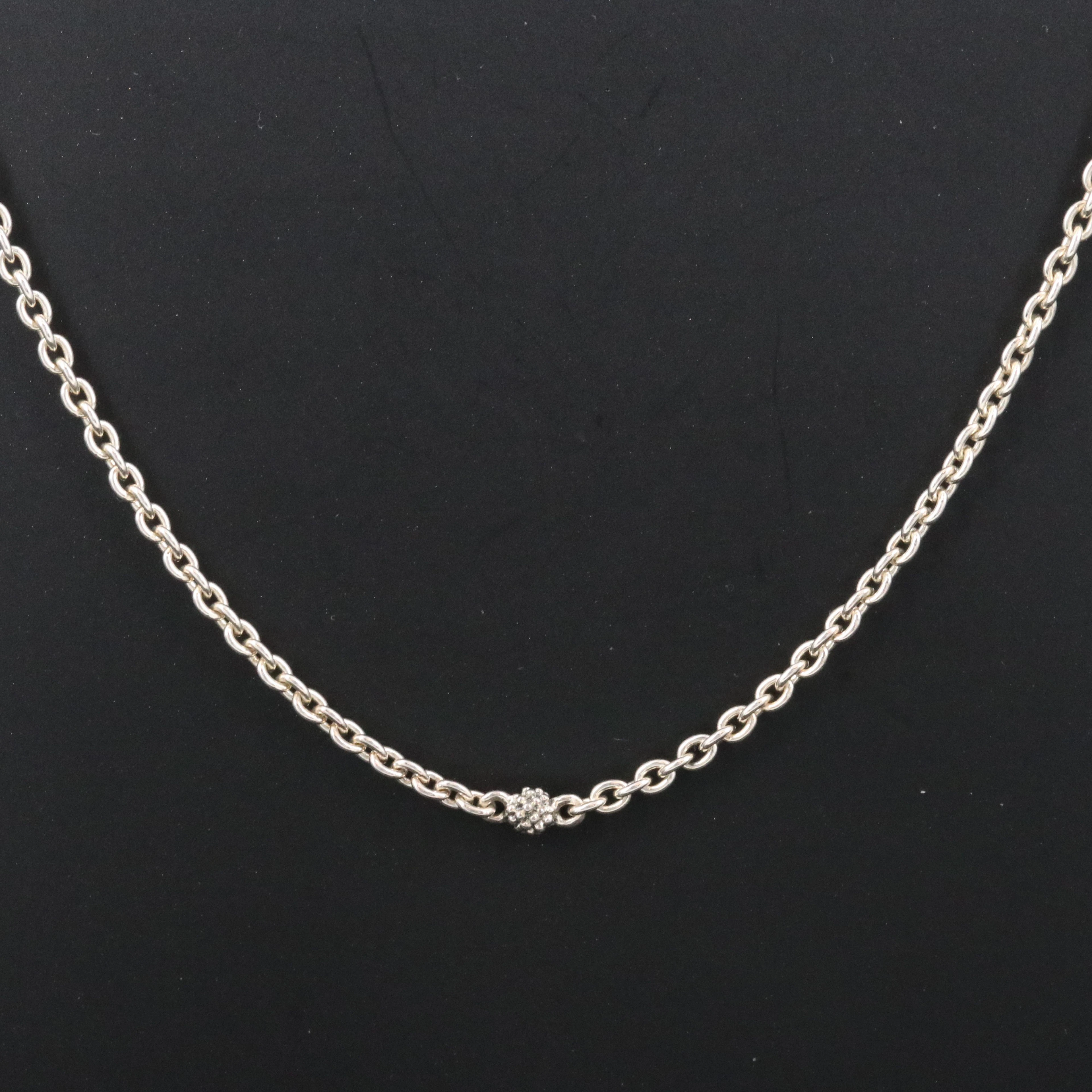 Lagos Caviar Sterling Beaded Station Necklace