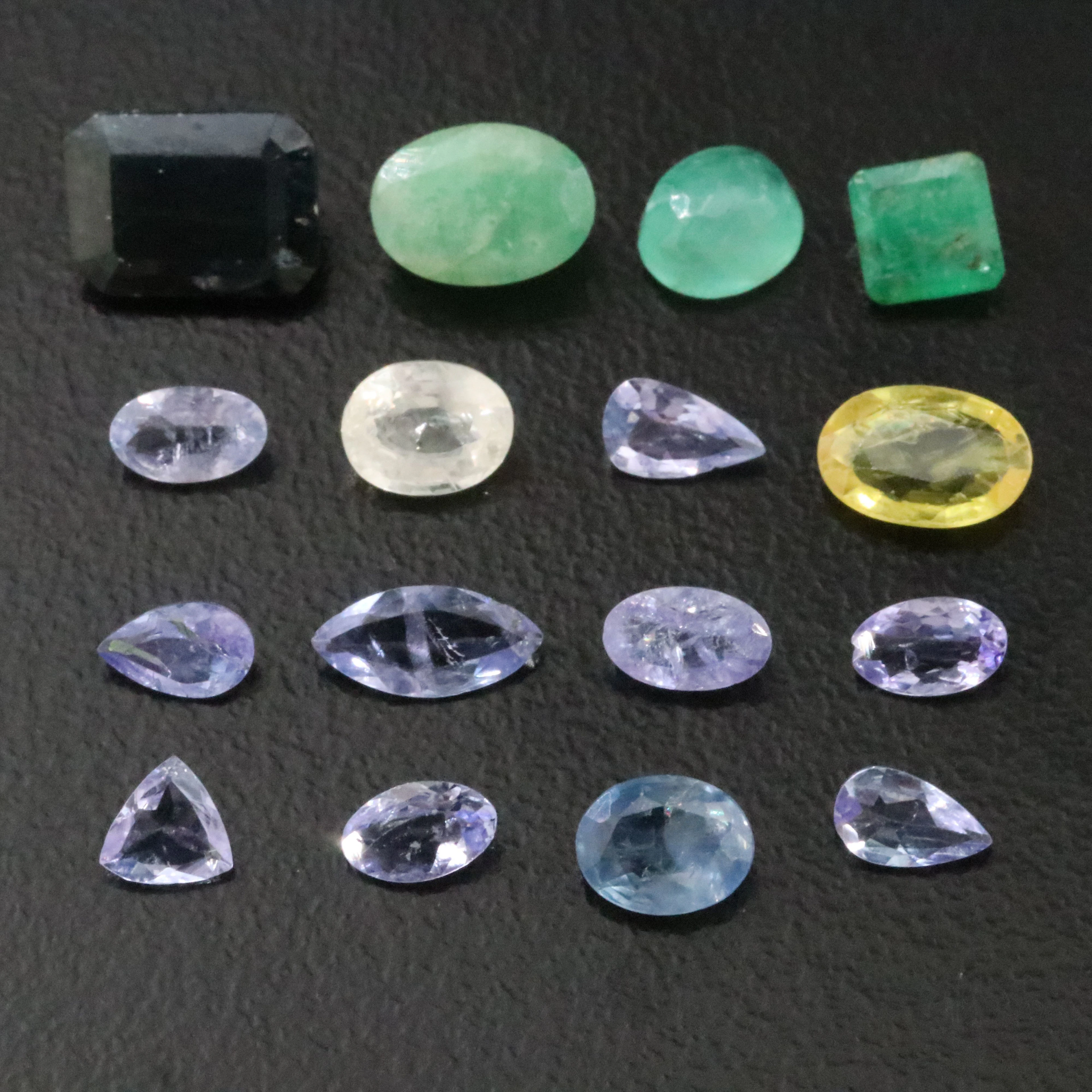 Loose 7.29 CTW Tanzanite, Emerald and Sapphire Lot