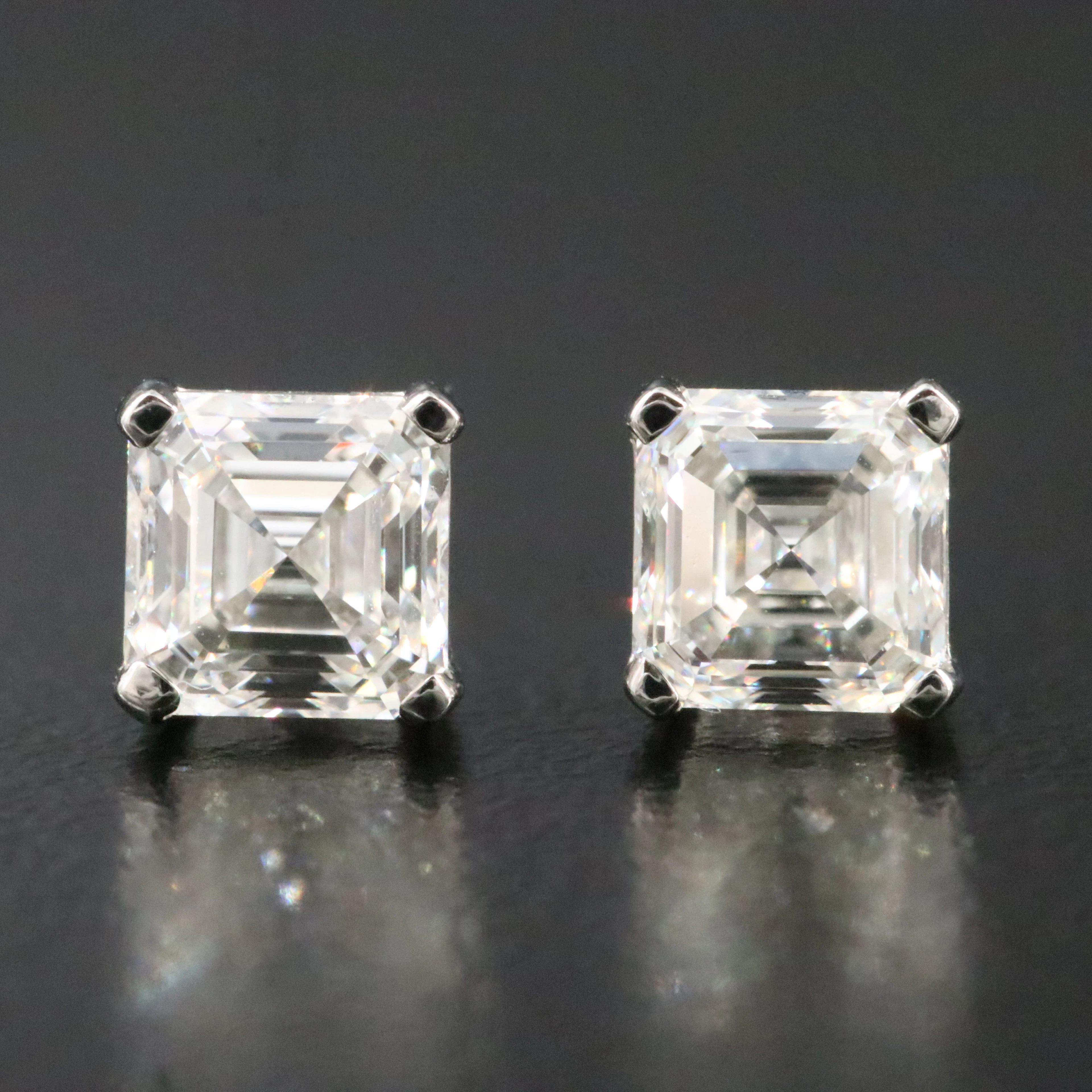 Platinum 1.50 CTW Diamond Earrings with GIA Reports
