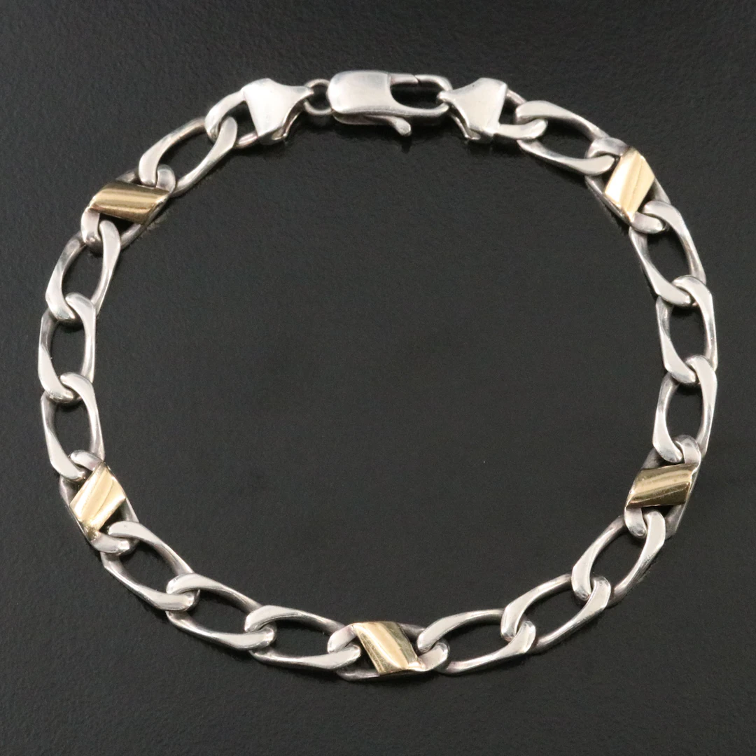 Tiffany & Co. Sterling and 18K Curb Link Bracelet
