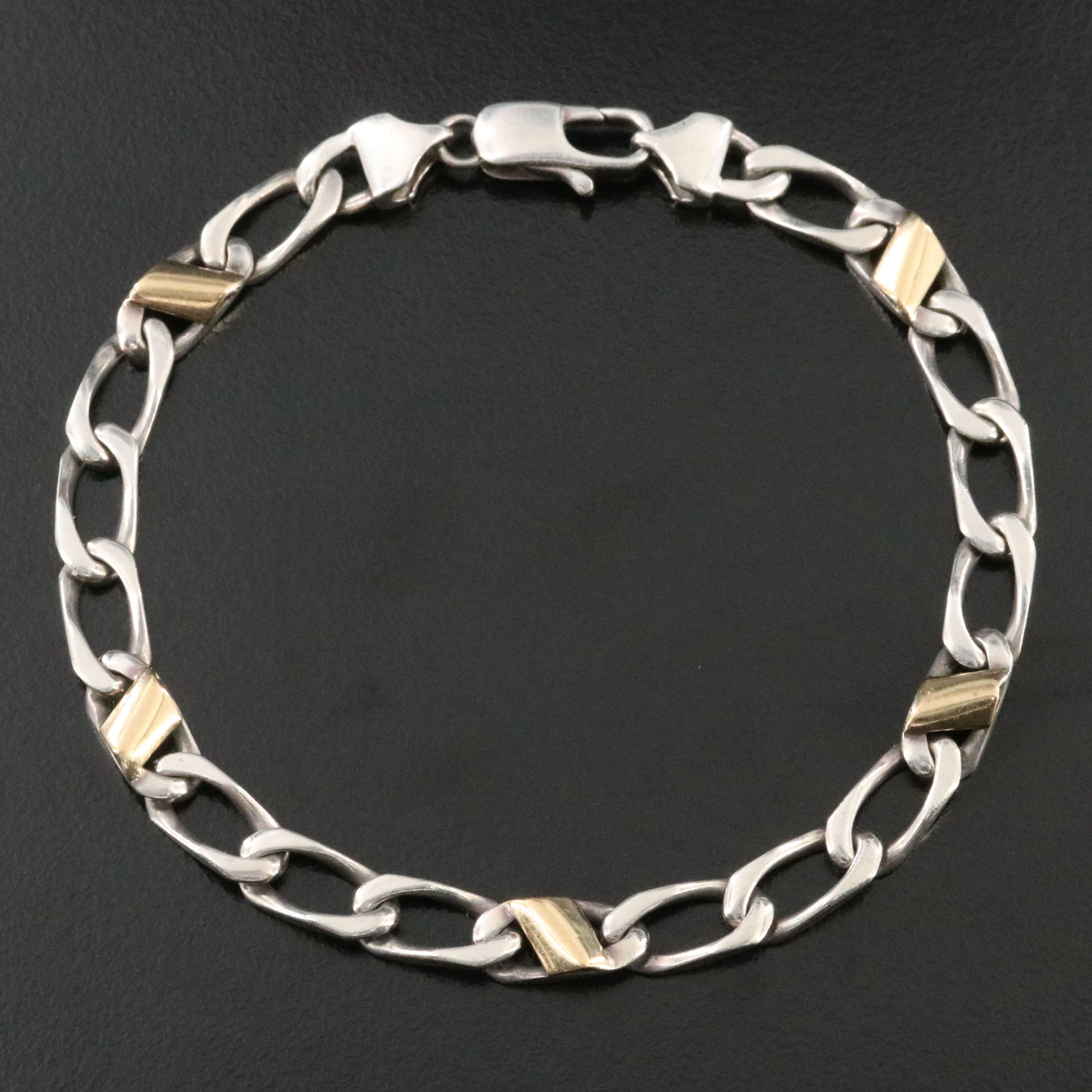 Tiffany & Co. Sterling and 18K Curb Link Bracelet