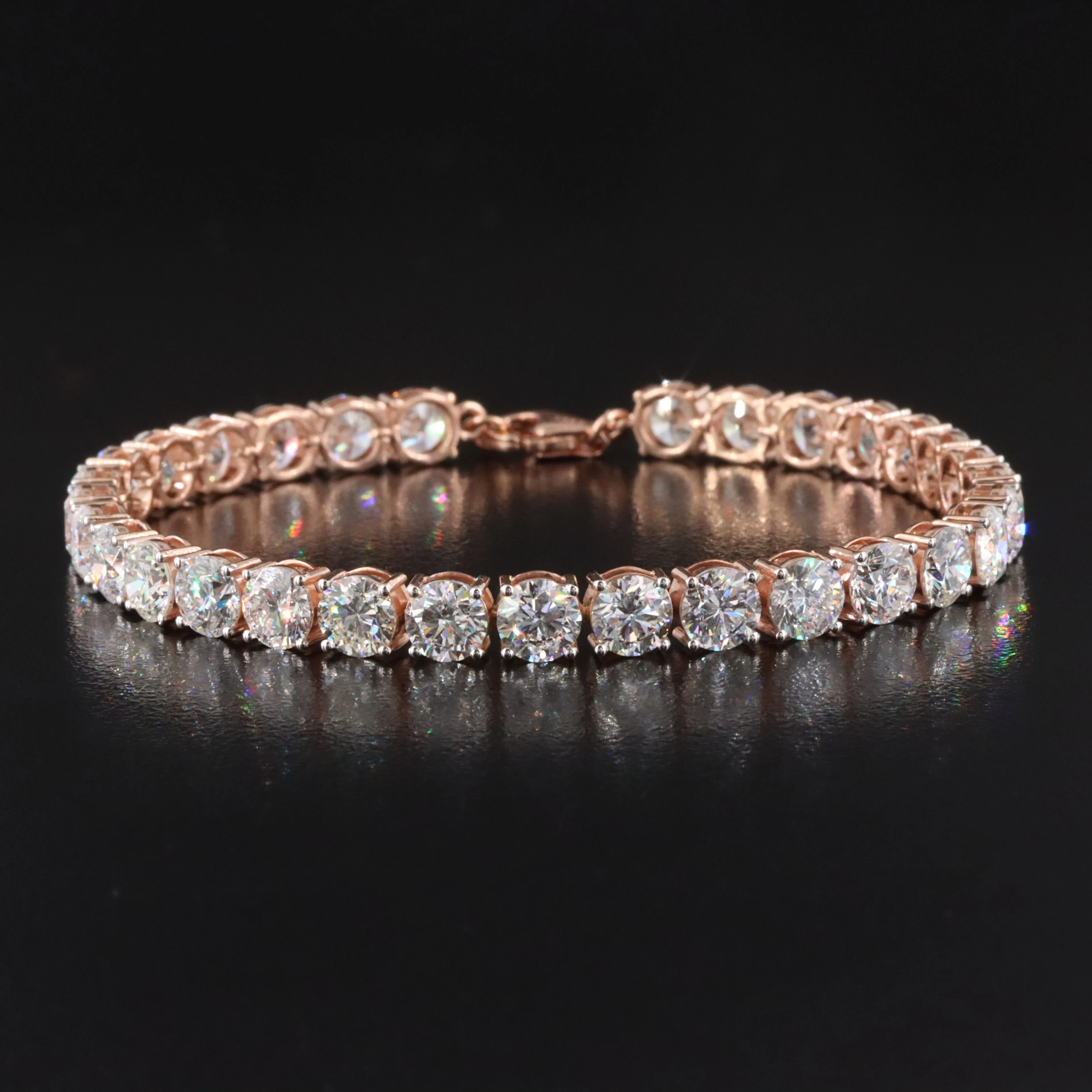 14K Rose Gold 15.08 CTW Lab Grown Diamond Line Bracelet