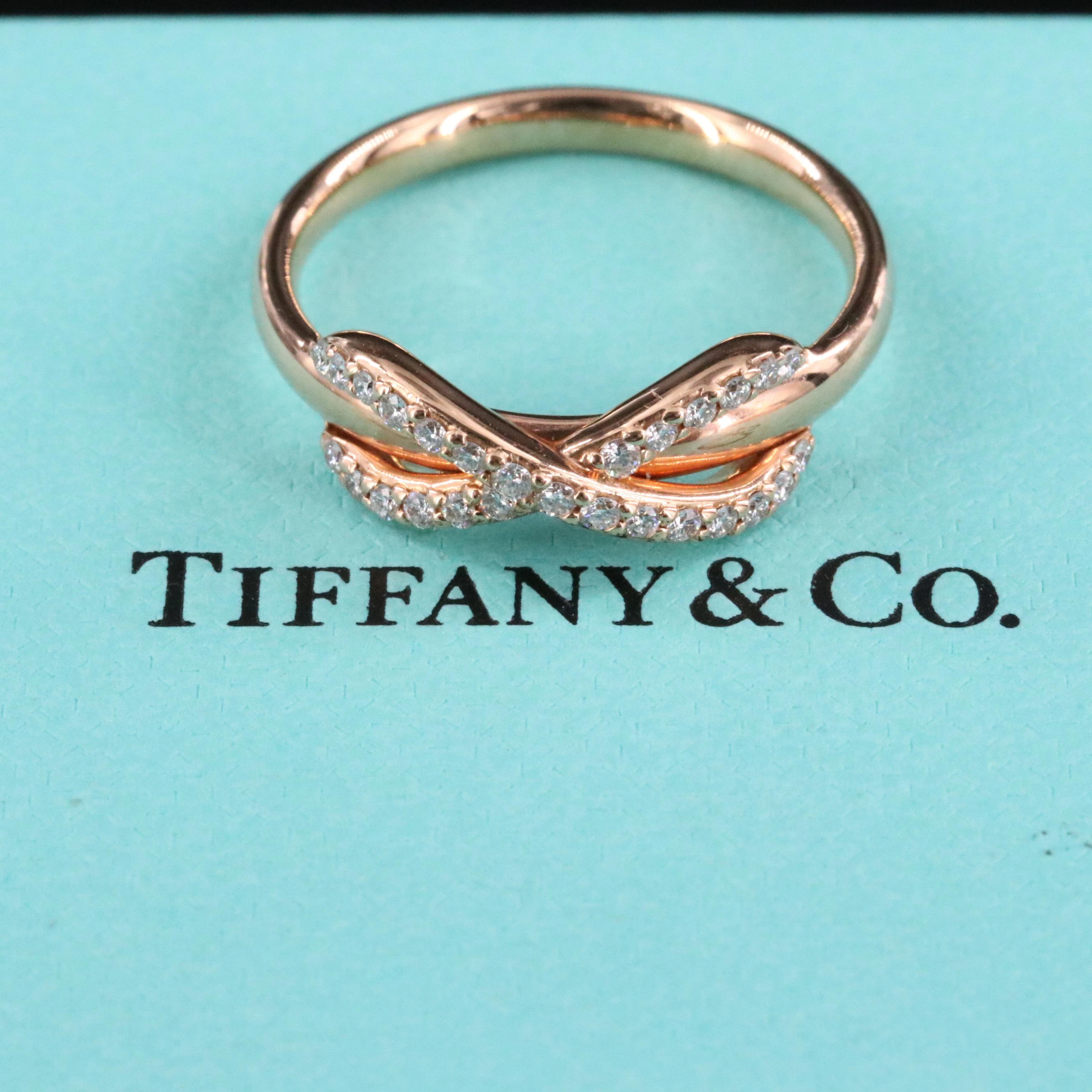 Tiffany & Co. 18K Rose Gold Diamond Infinity Ring