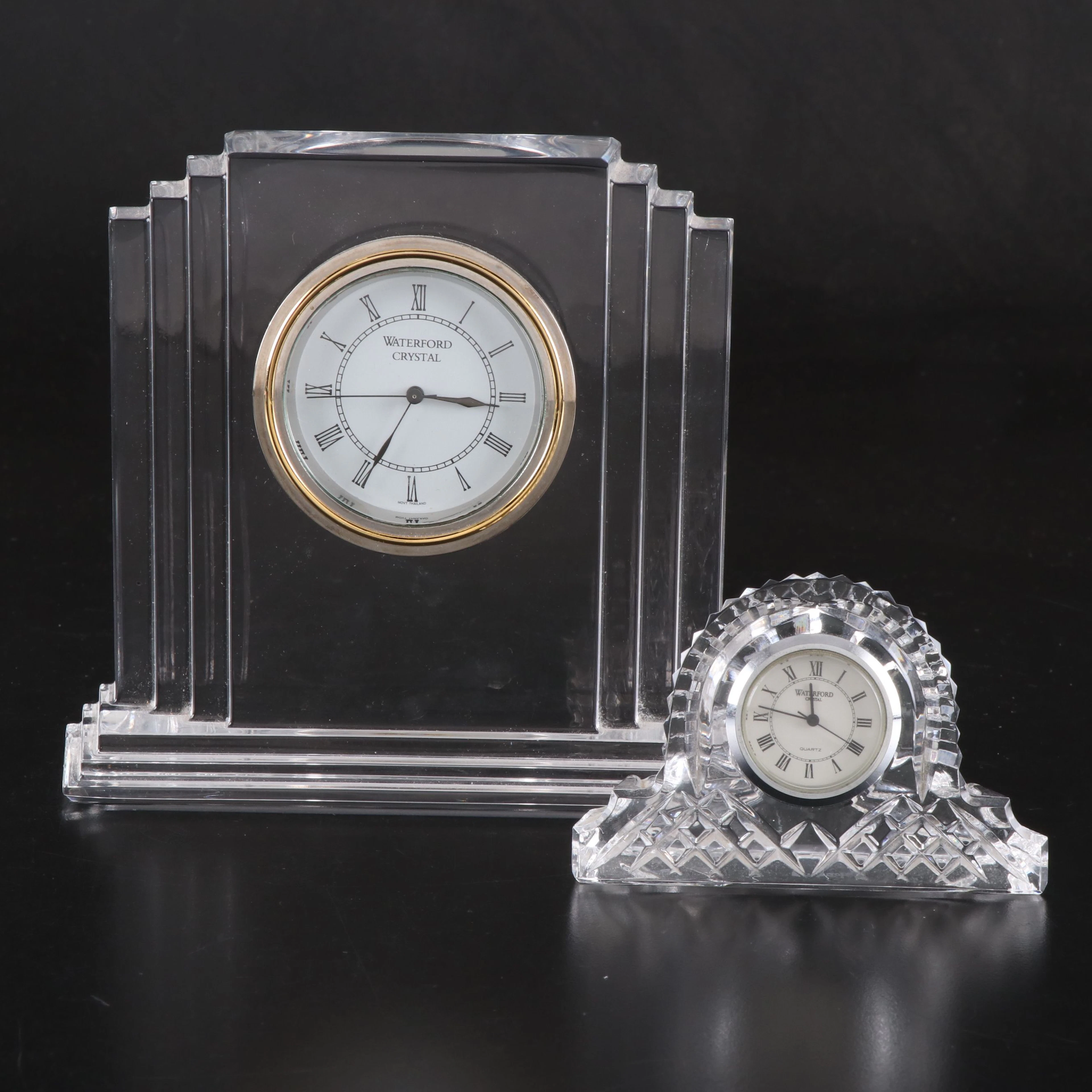 Waterford "Metropolitan" and Other Crystal Desk Clocks