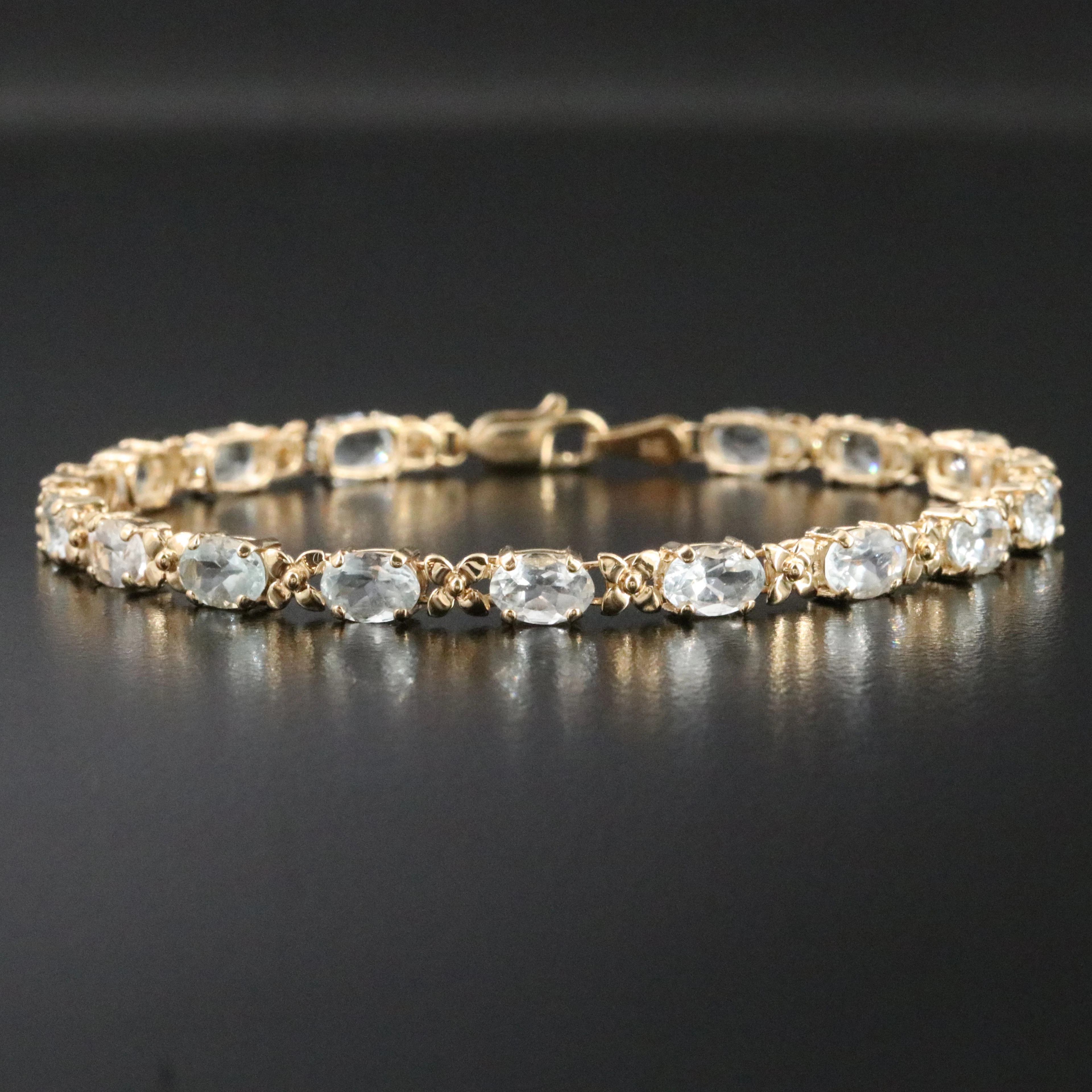 14K White Sapphire Bracelet