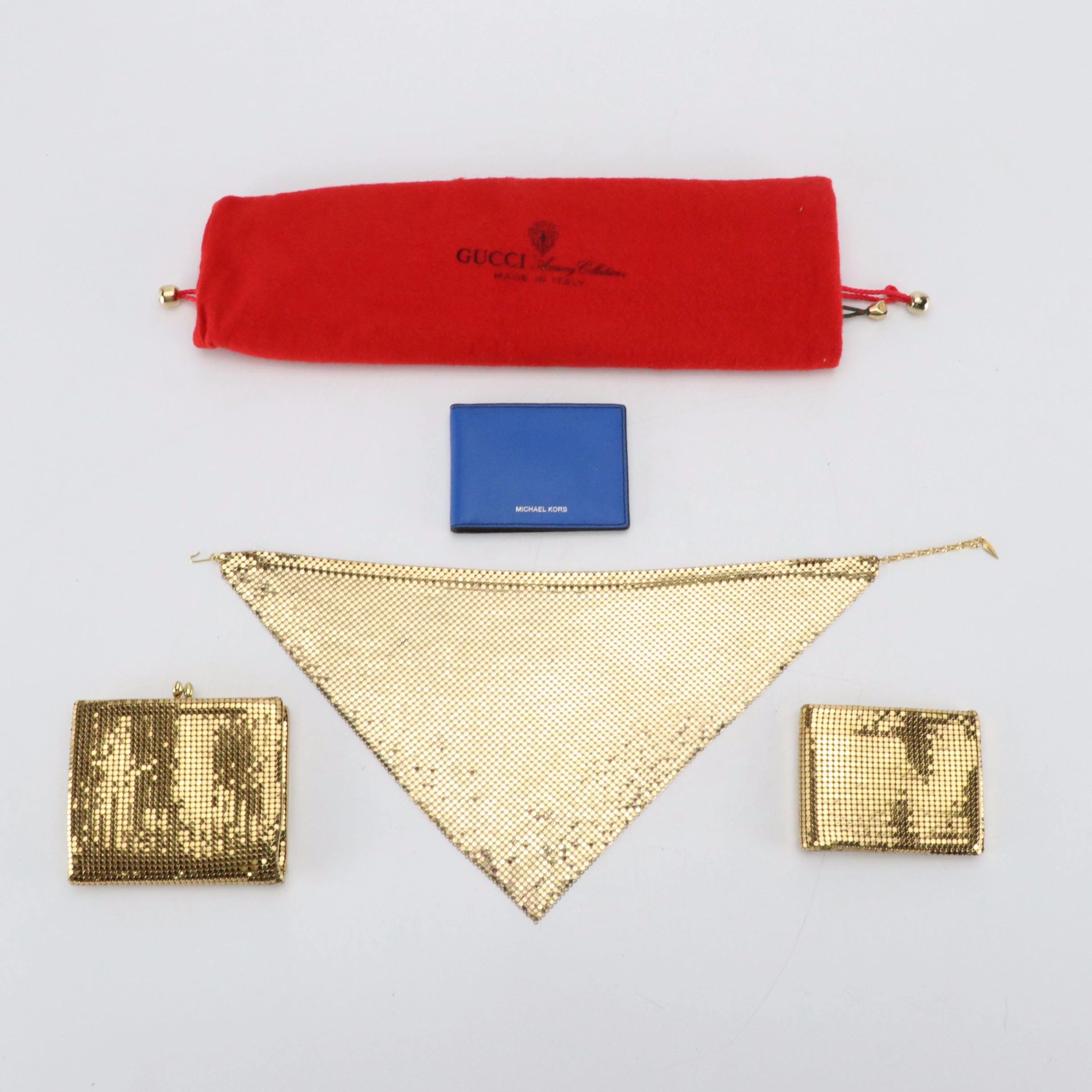 Michael Kors Atlas Blue Leather Billfold, Dura Mesh Metal Mesh Wallets, More
