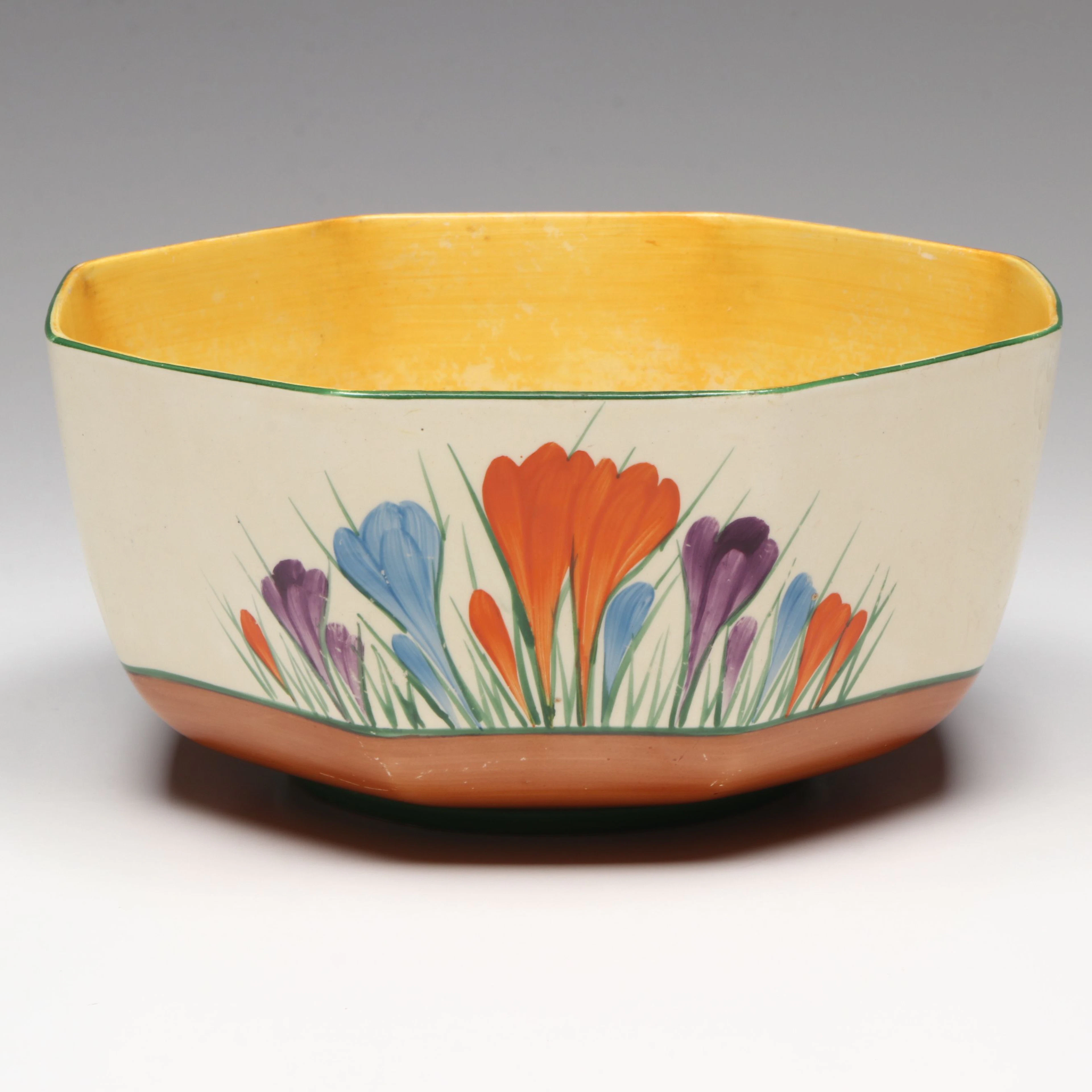 Clarice Cliff Bizarre "Crocus" Art Deco Ceramic Bowl, 1930s