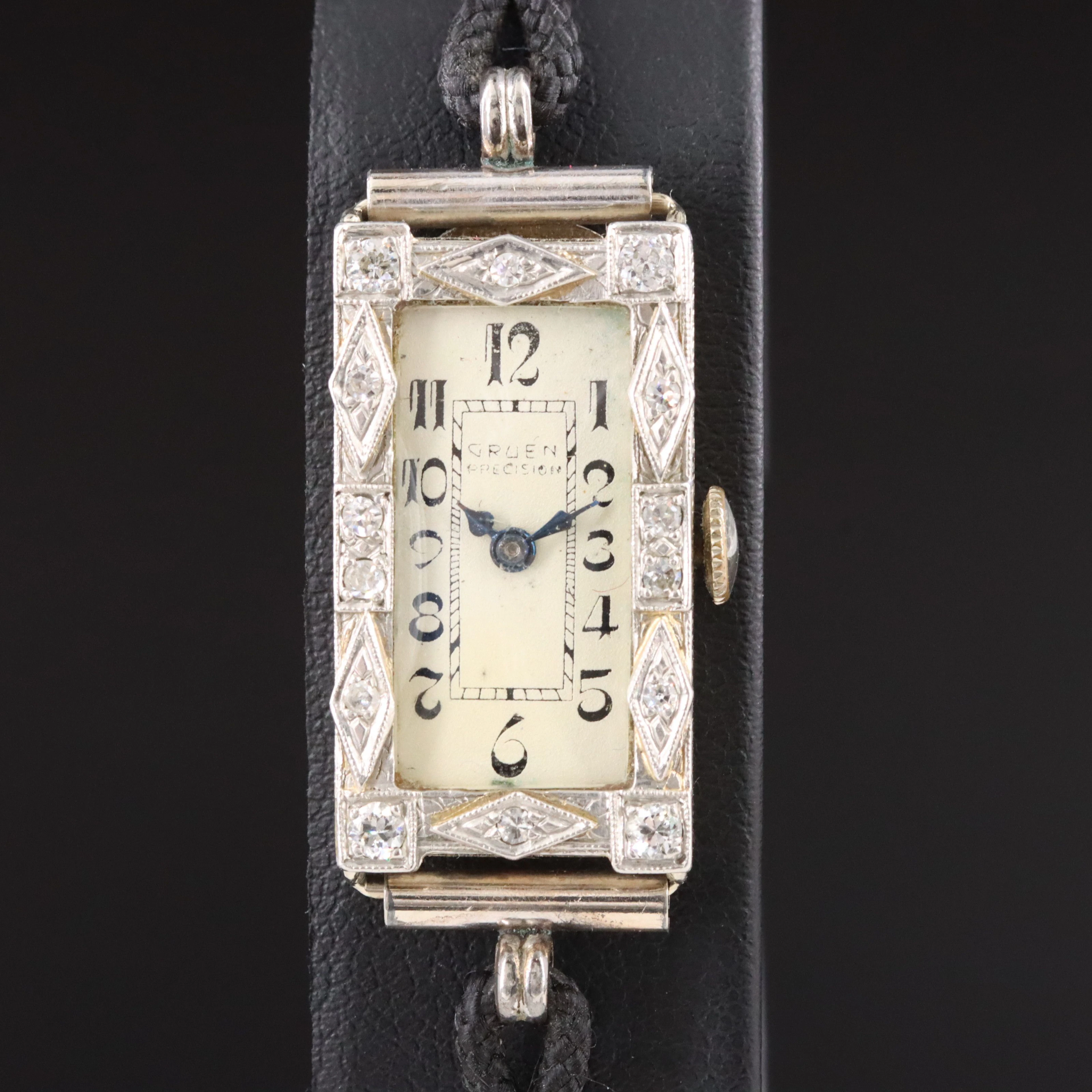 Antique Gruen Precision 18K & Diamonds Dress Watch