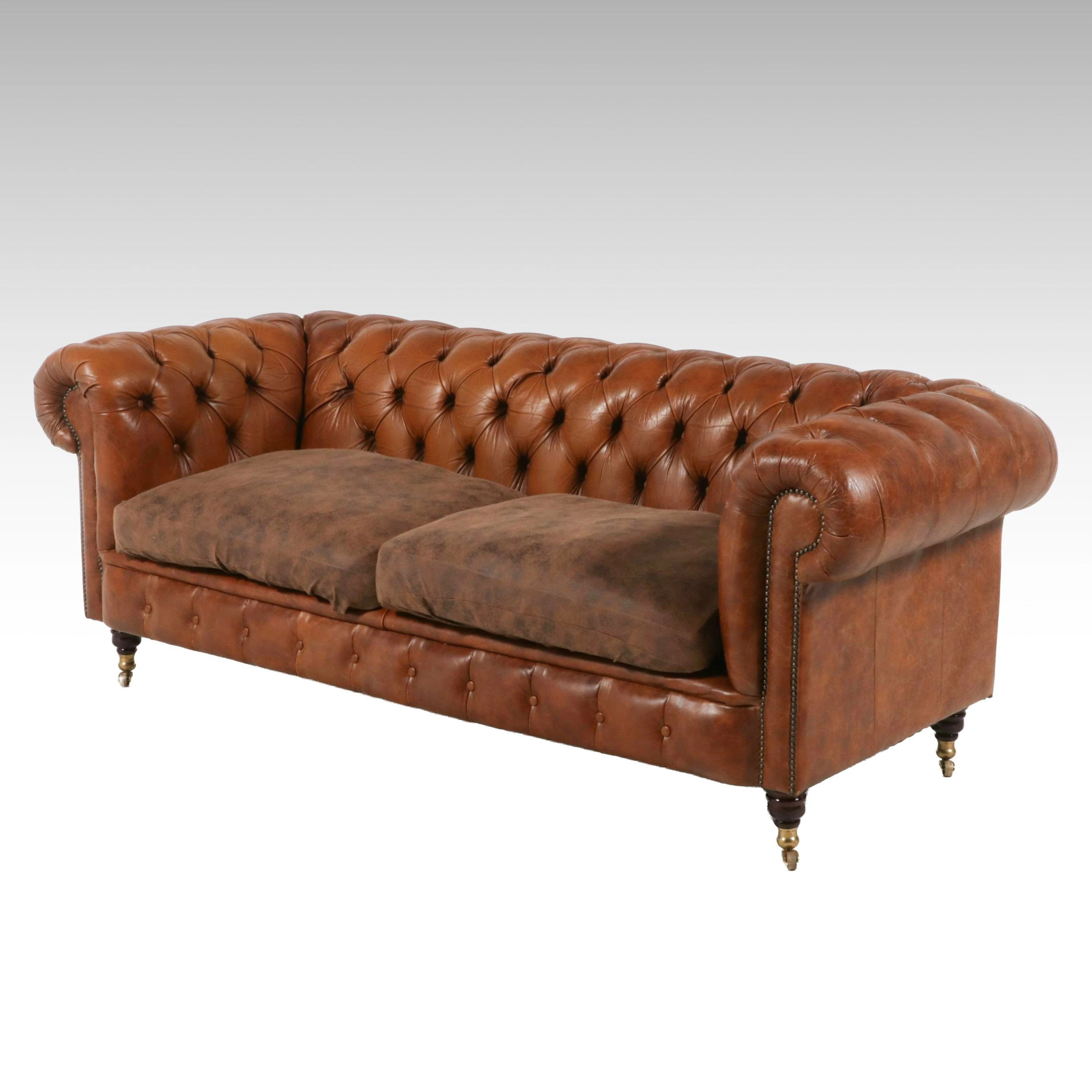 Distinctive Chesterfields Leather Sofa, Late 20th to Early 21st Century