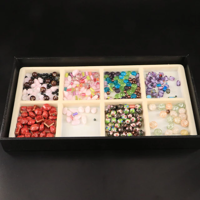 Loose Bead Lot Featuring Rose Quartz, Glass and Ceramic